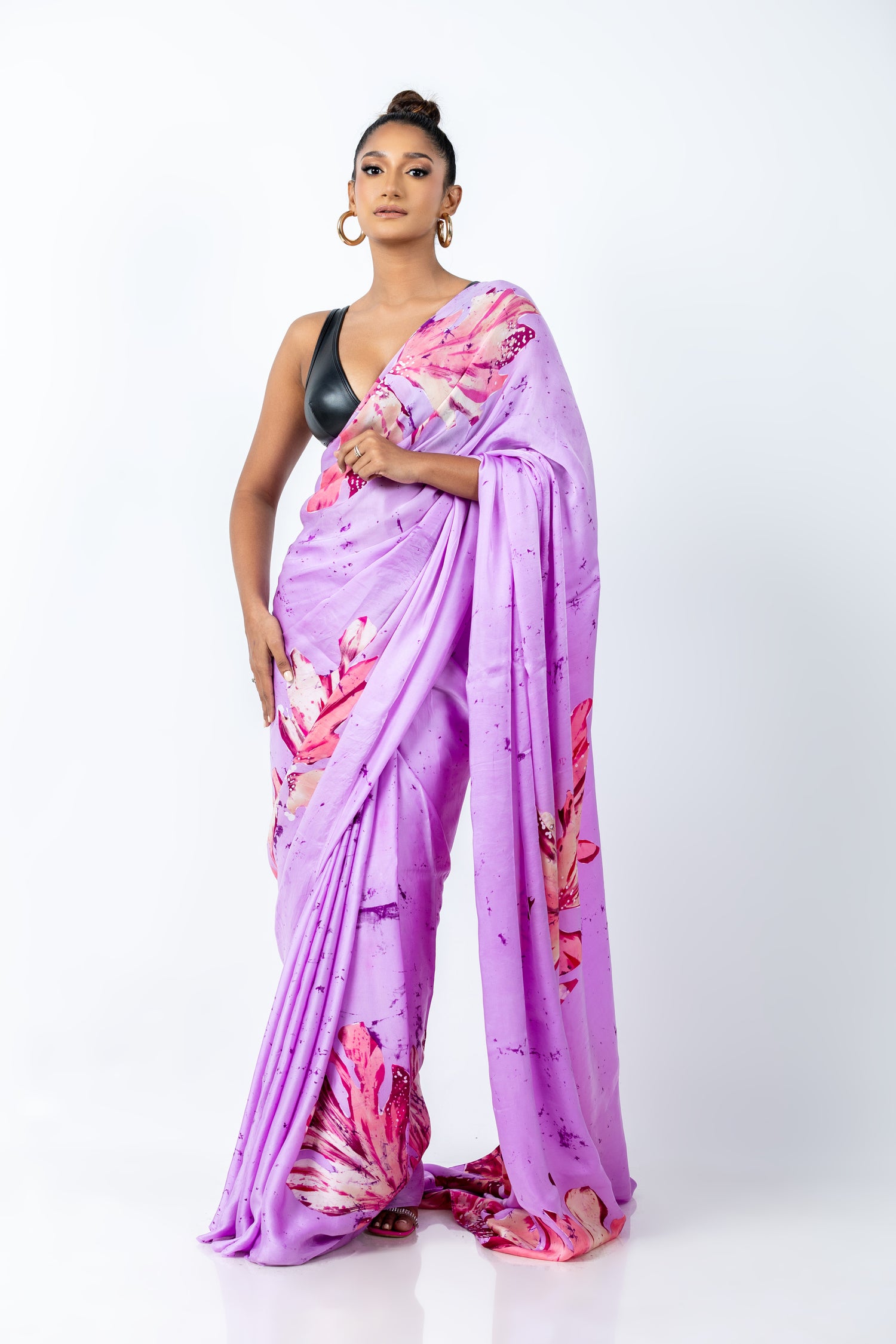 Lavender Blossom Charm Saree