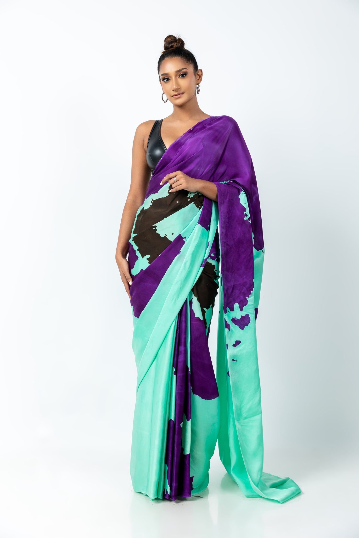 Abstract Batik Splash Saree