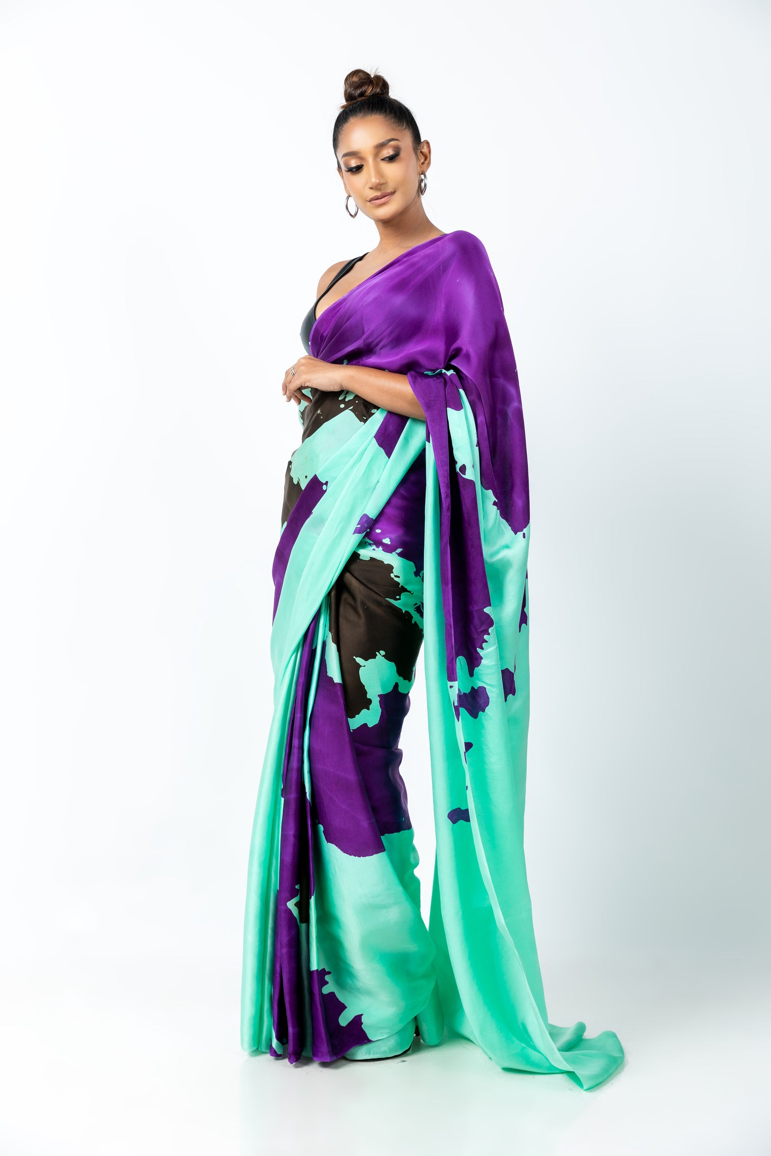 Abstract Batik Splash Saree