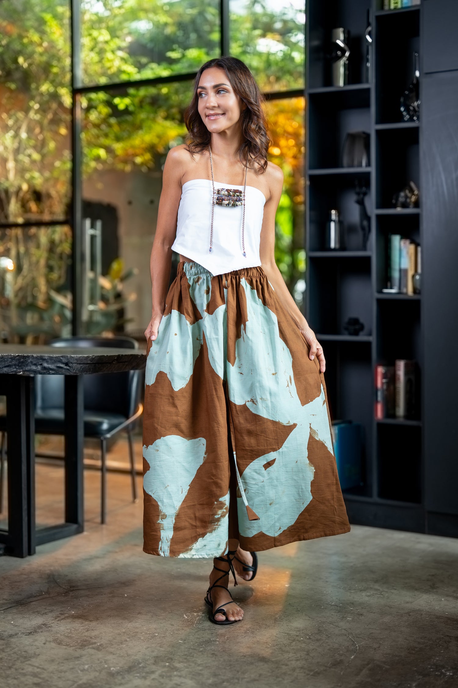 Wild Petal – Green and Brown Petals Skirt