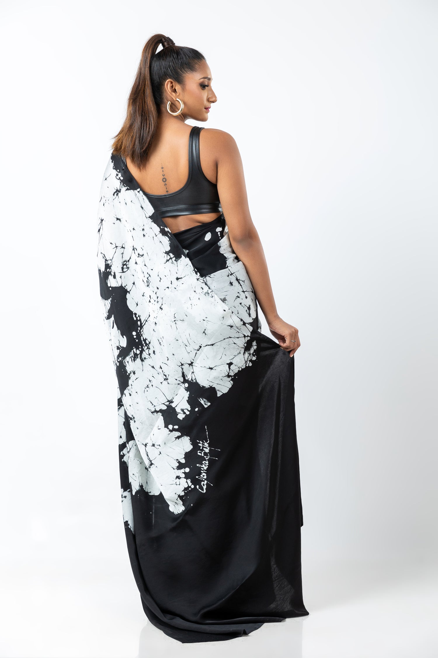 Black Feminist Abstract Saree