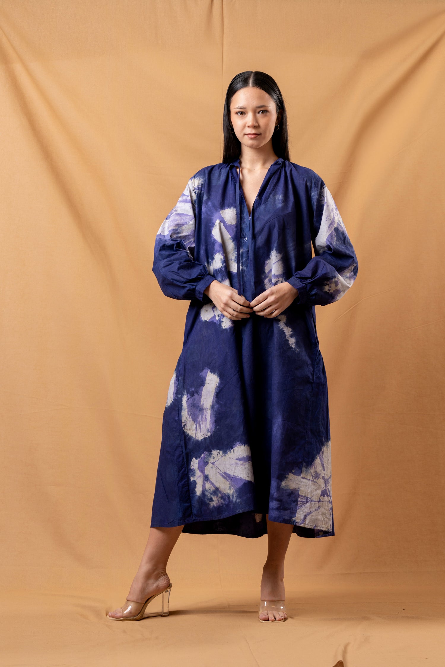 Timeless Flow Long-Sleeve  Blue Dress