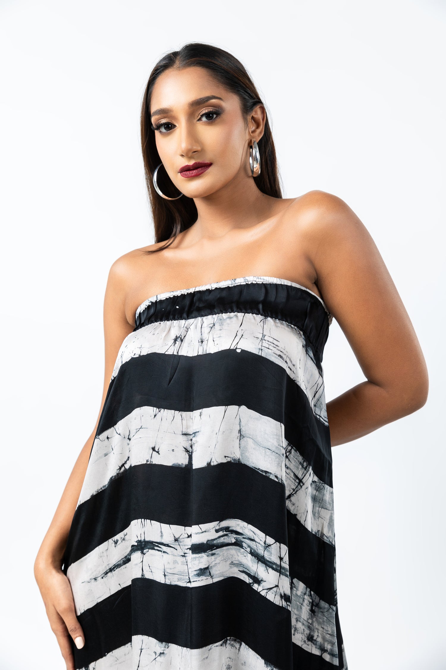 Ravishing Black Stripes Tube Dress