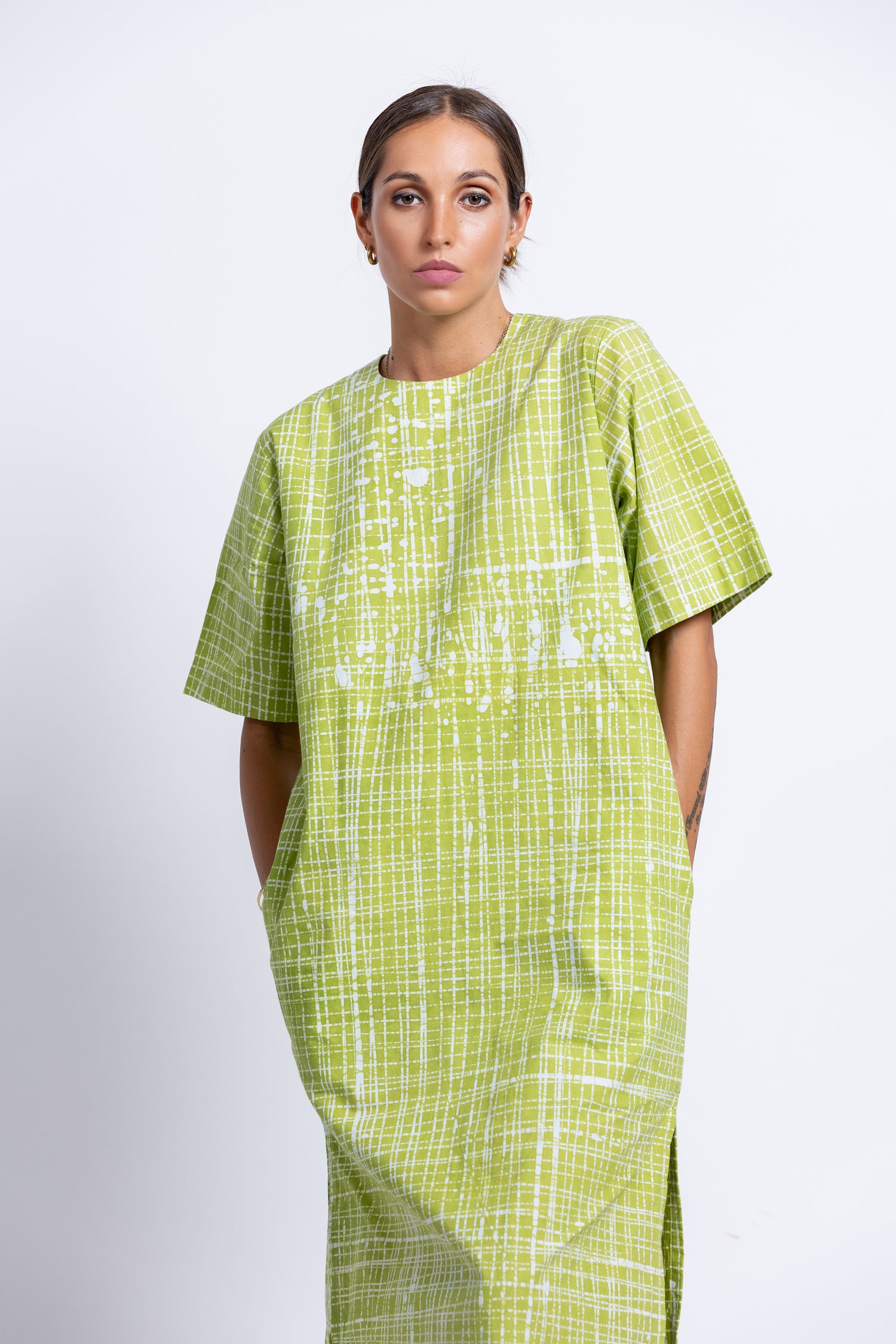 Puzzling Midi Green Box Dress- Summer 24'