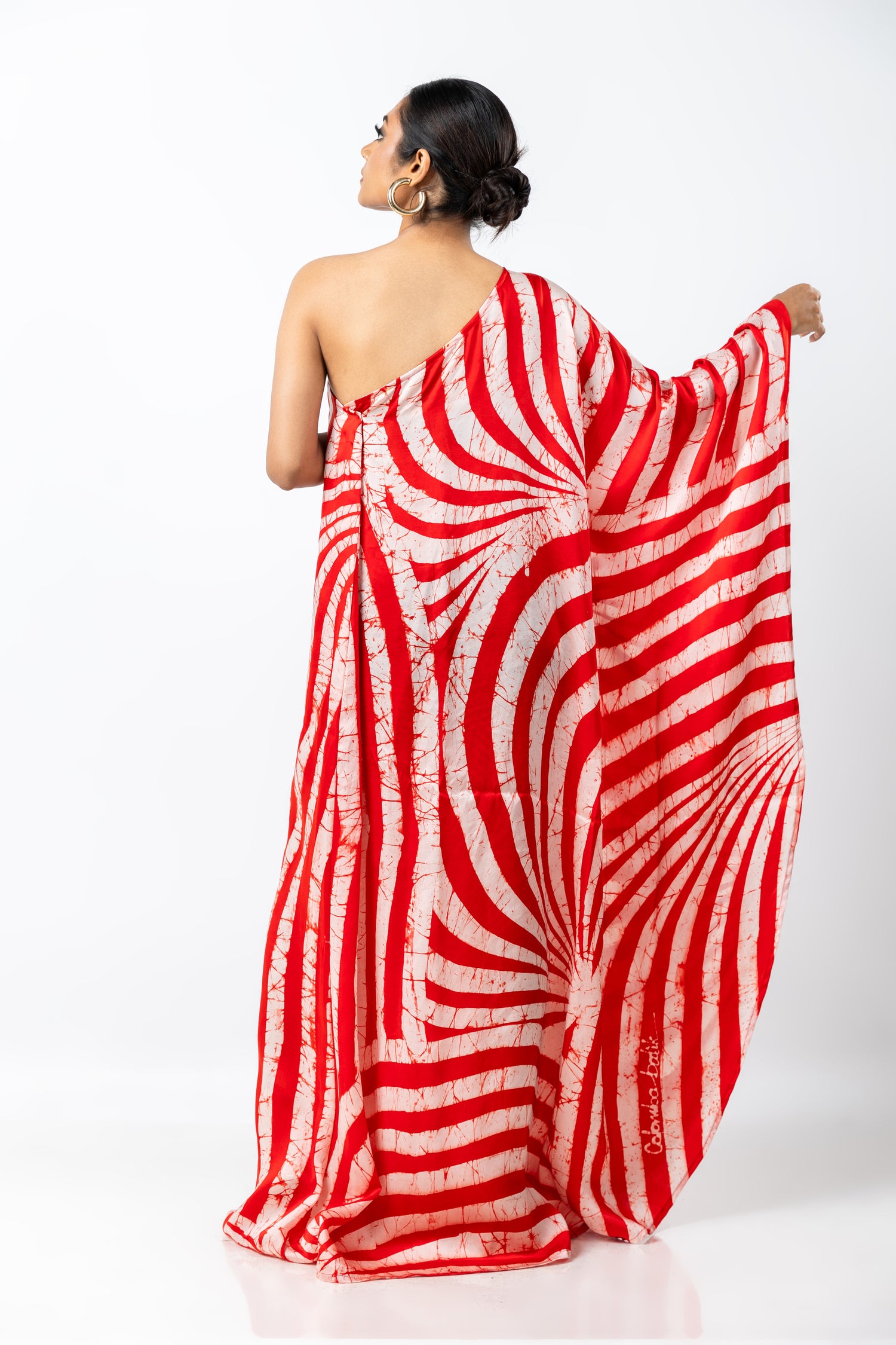 Red Tranquility One Shoulder Kaftan