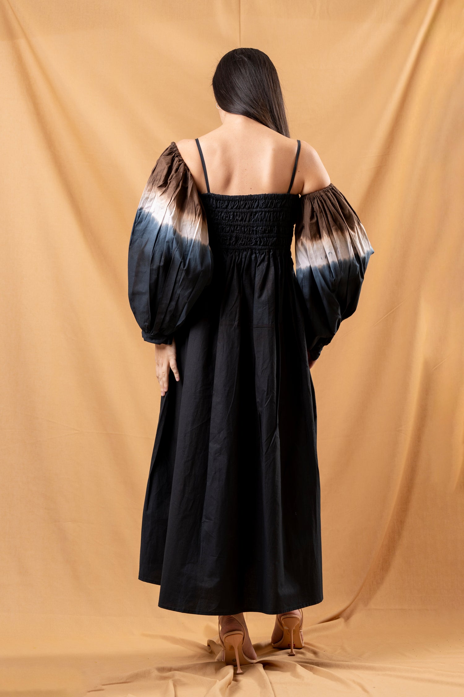 Shibori Hand-Dyed Blue Strap Dress