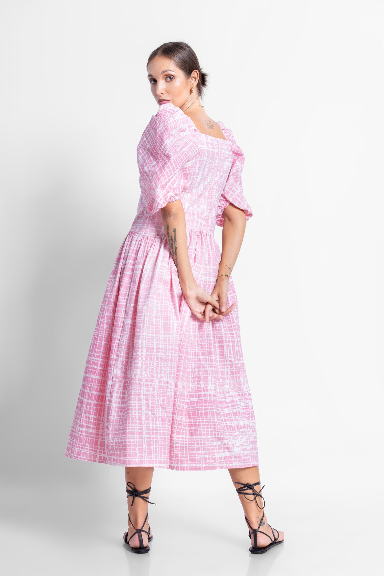Puzzling Midi Puff Sleeve Dress - Summer 24'