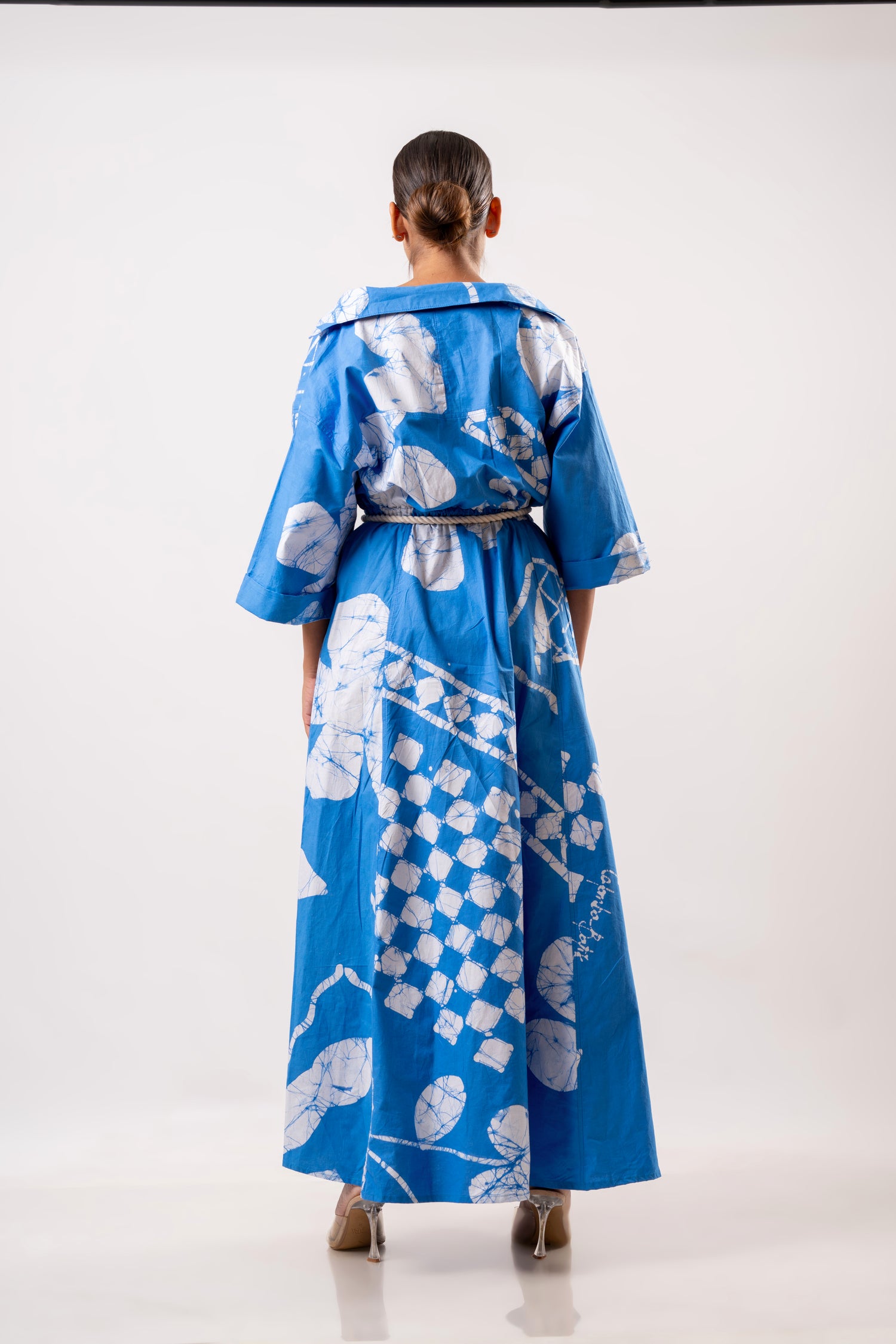 Azure Bloom Sky Blue Shirt Dress