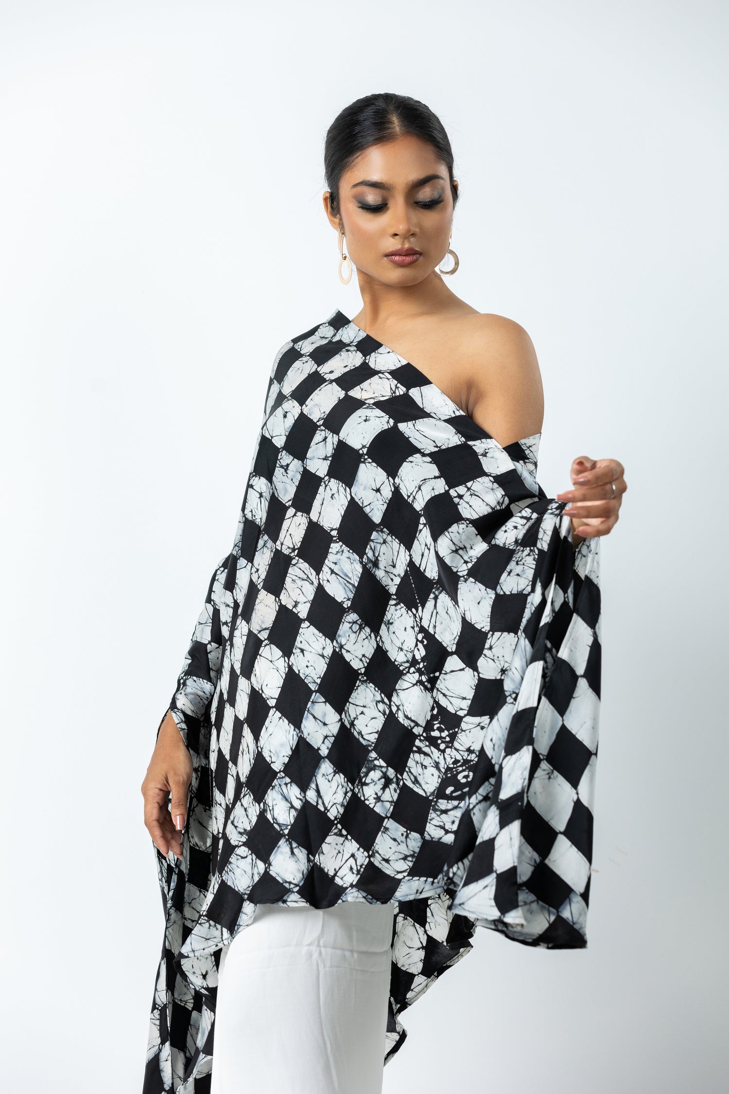 Checkered Tunic Top