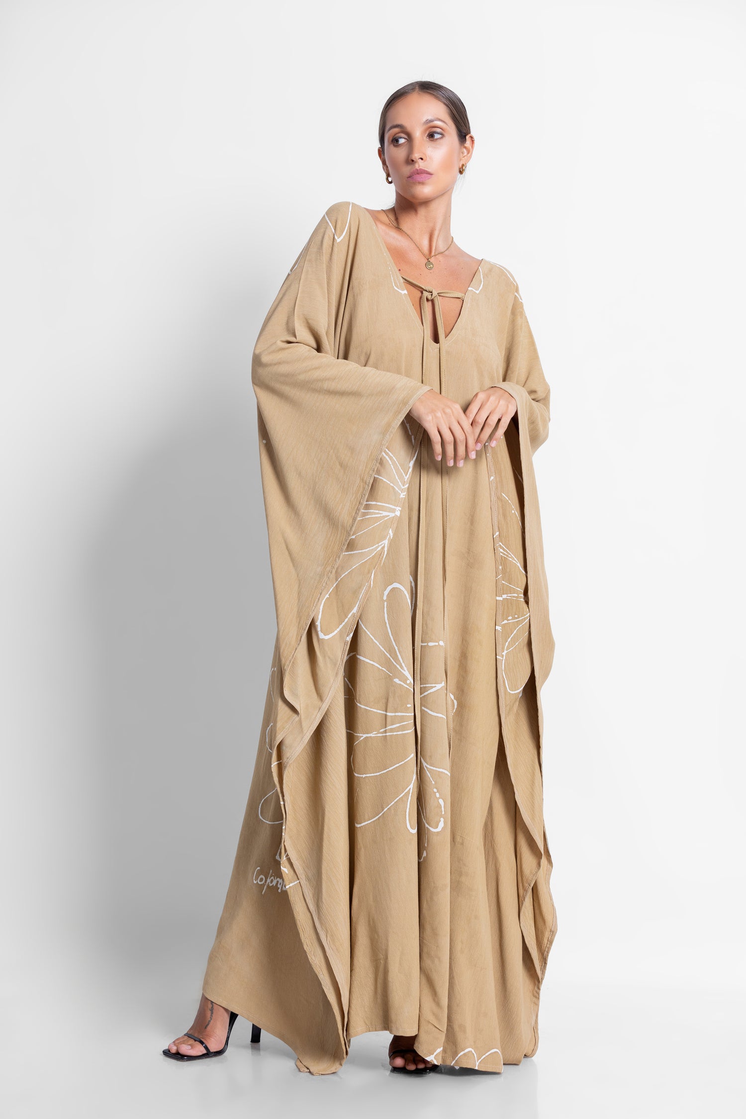 Floral Brown Kaftan - Summer 24'
