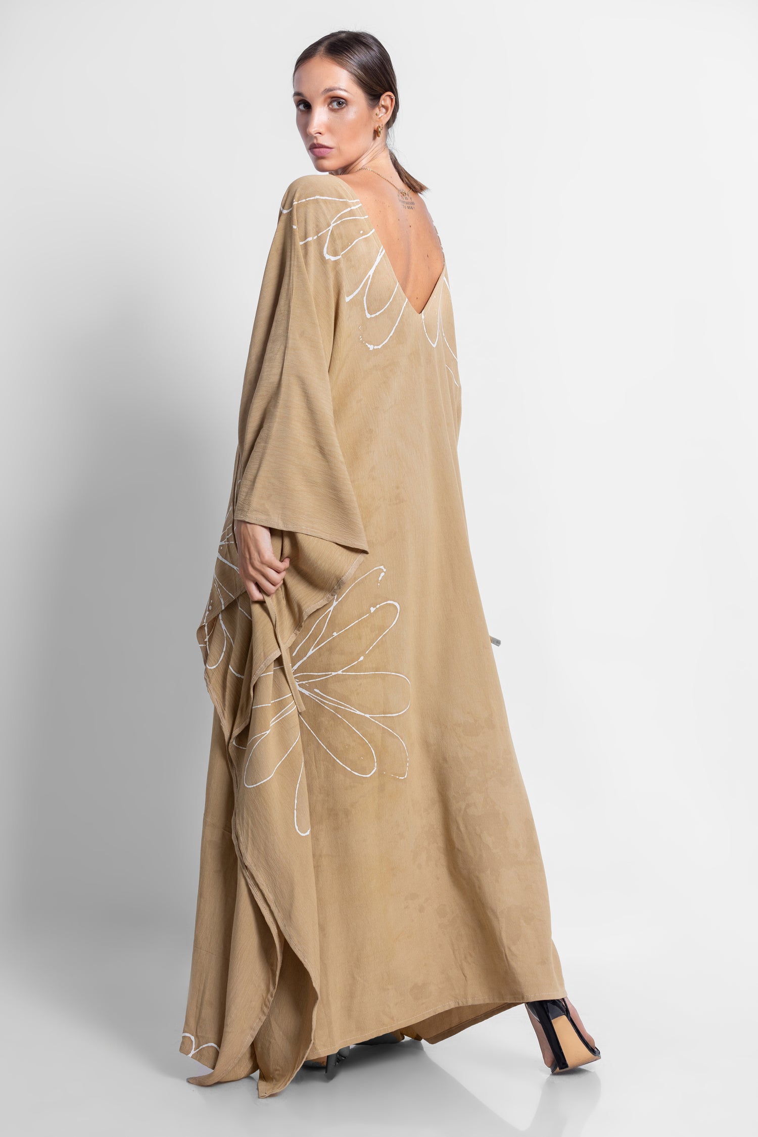 Floral Brown Kaftan - Summer 24'