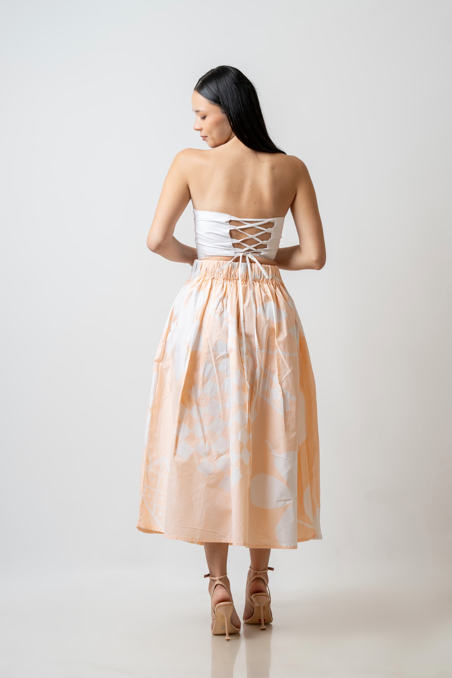 Pastal orange Sunny Petal Skirt