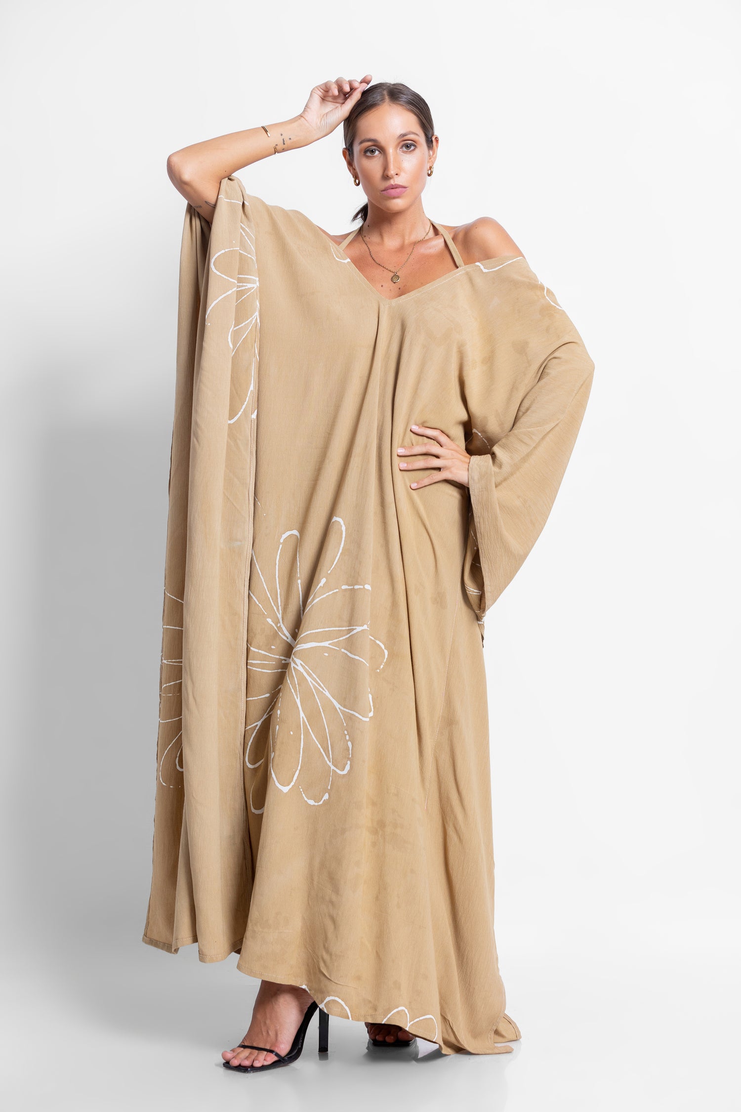 Floral Brown Kaftan - Summer 24'