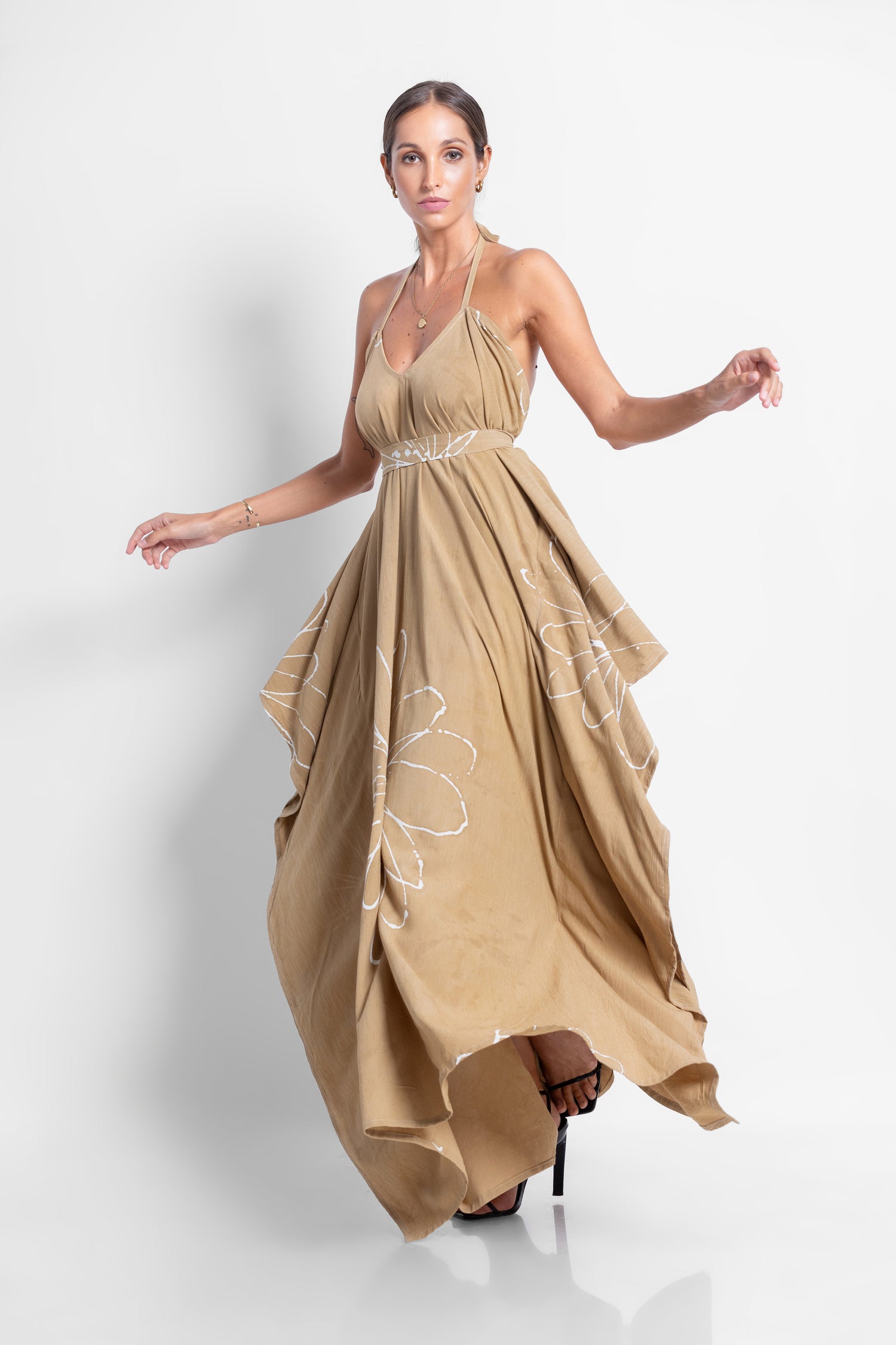 Floral Brown Kaftan - Summer 24'