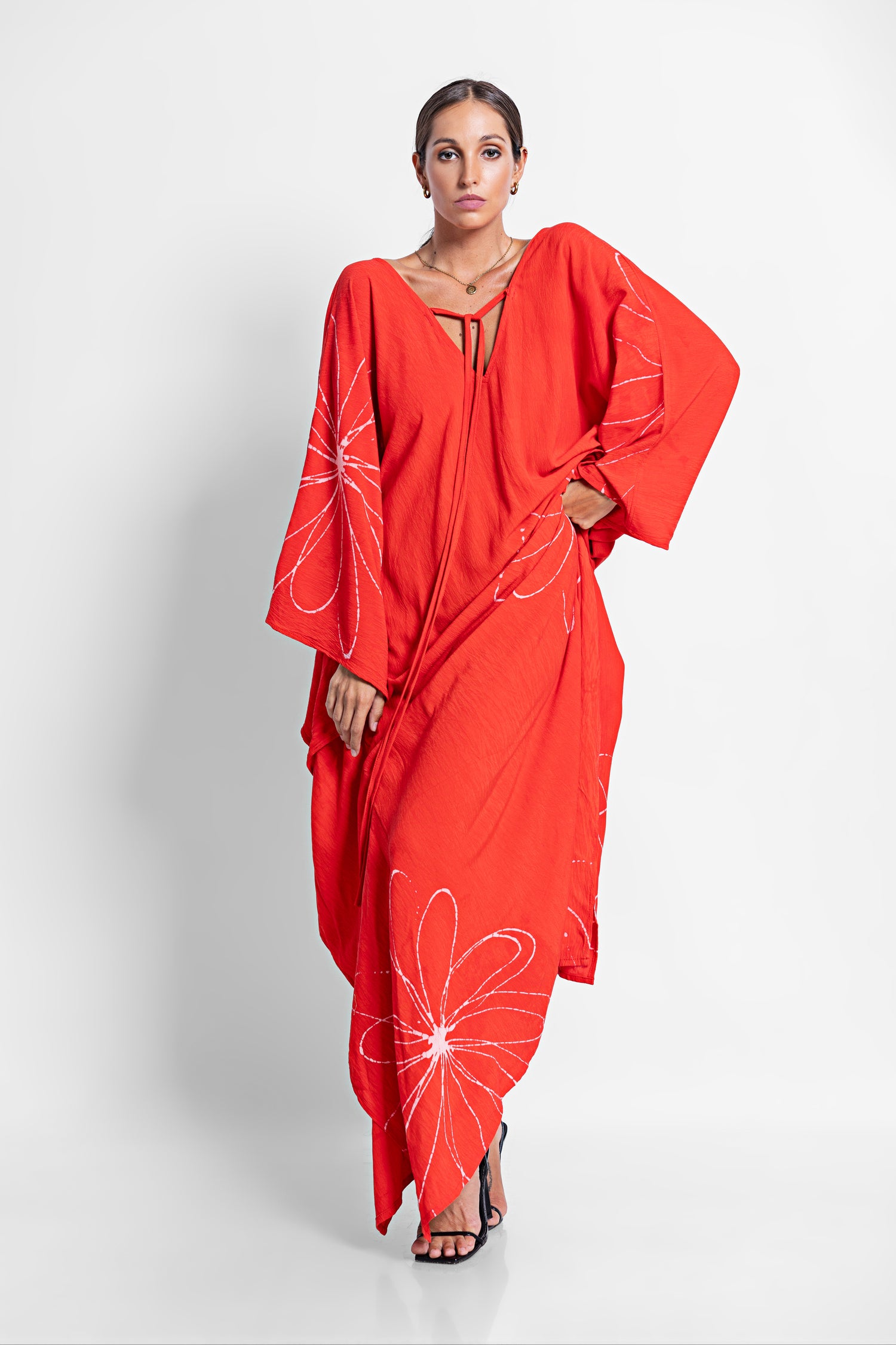 Floral Red Kaftan - Summer 24'