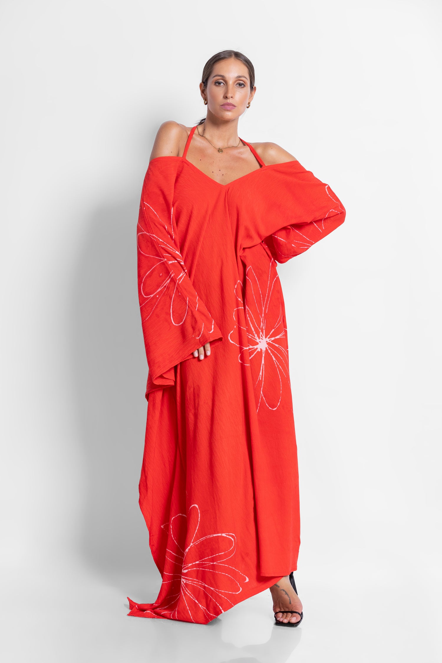 Floral Red Kaftan - Summer 24'