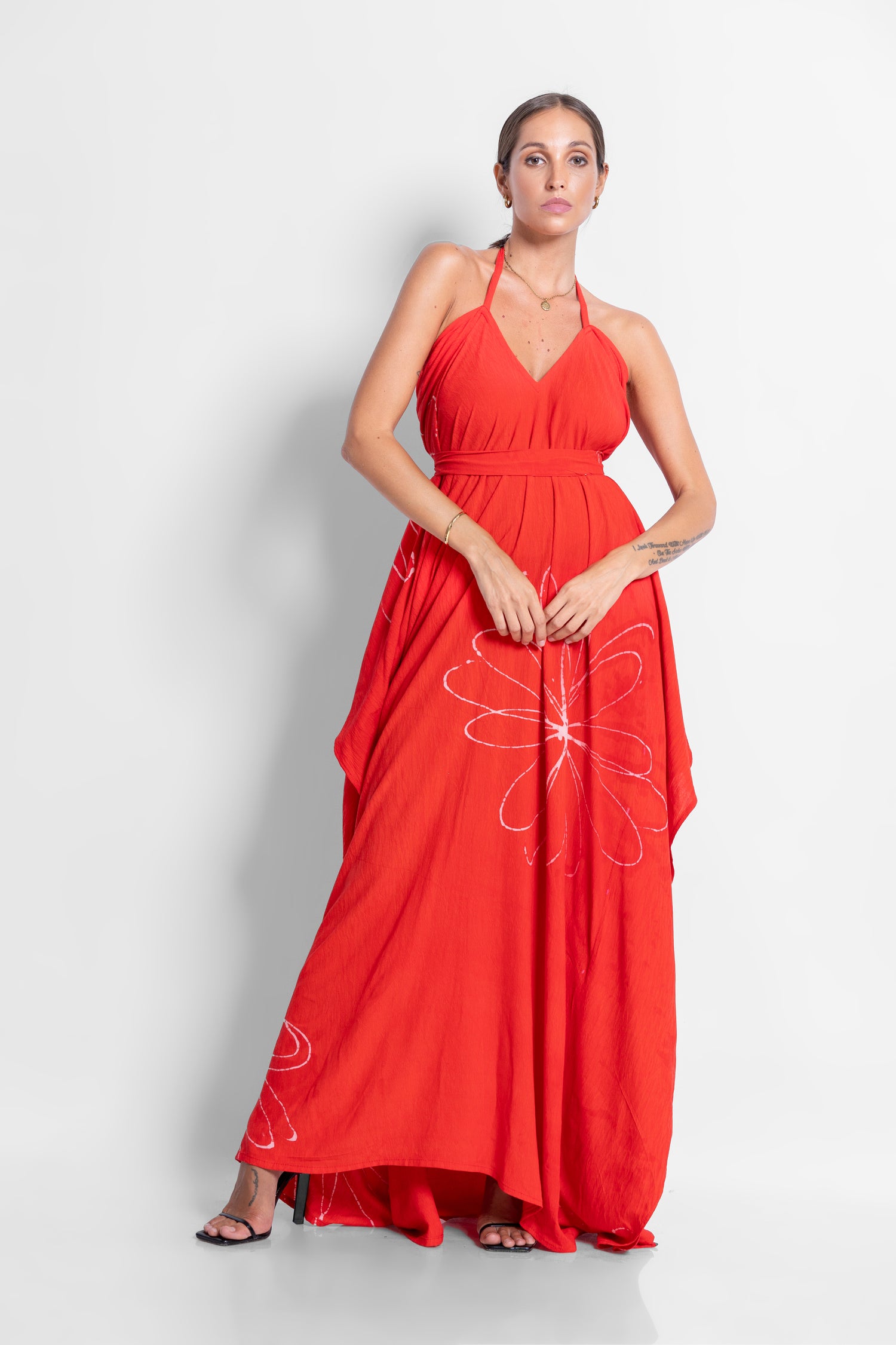 Floral Red Kaftan - Summer 24'