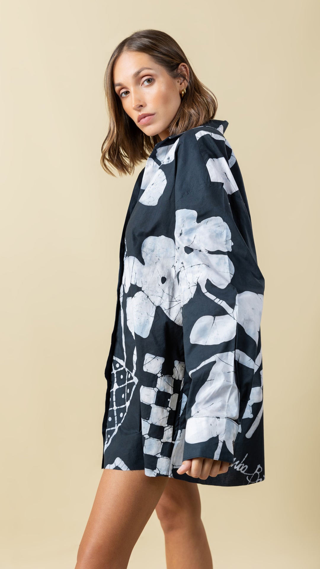 Black Short Shirt Dress