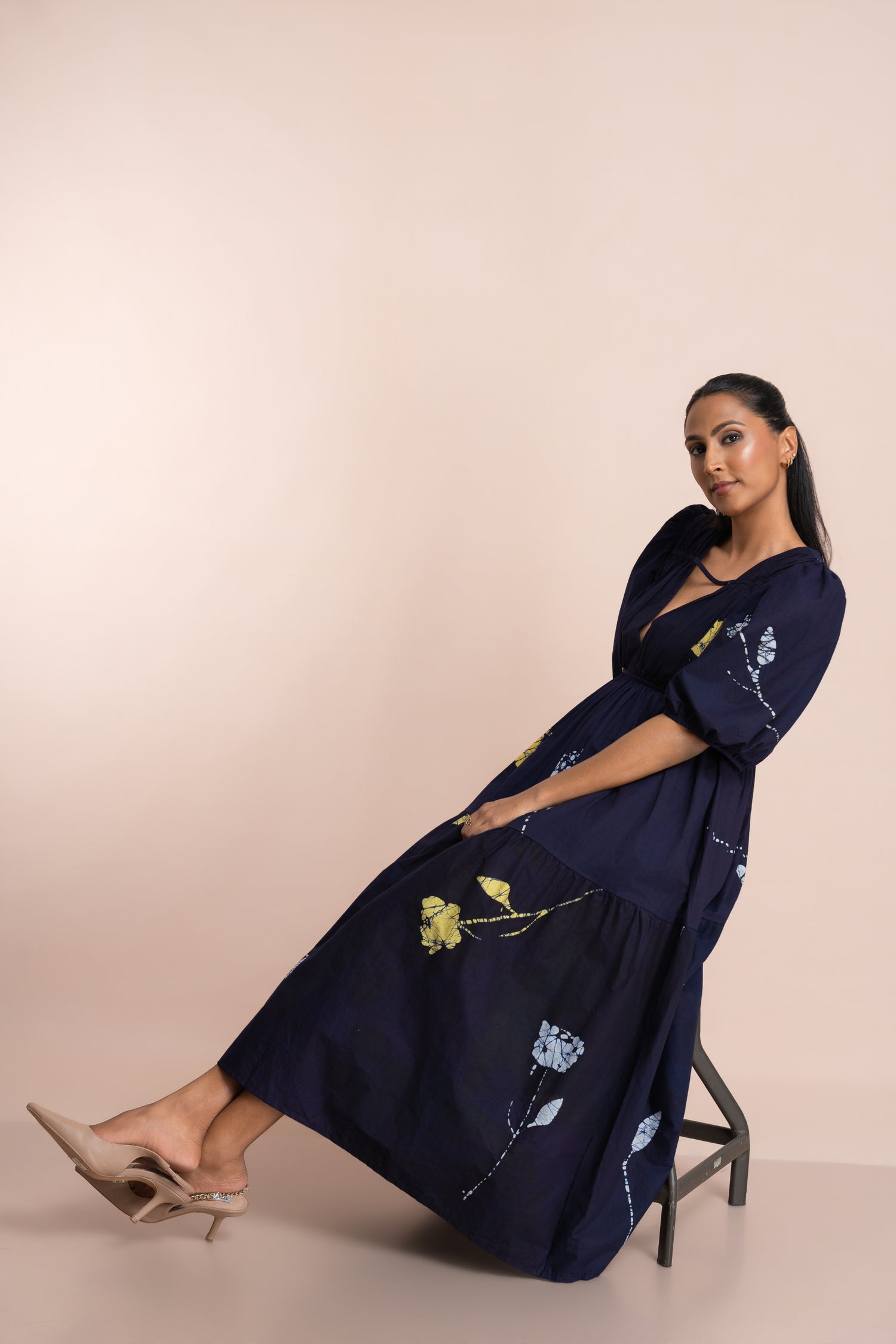 Deep Bloom Midi Dress