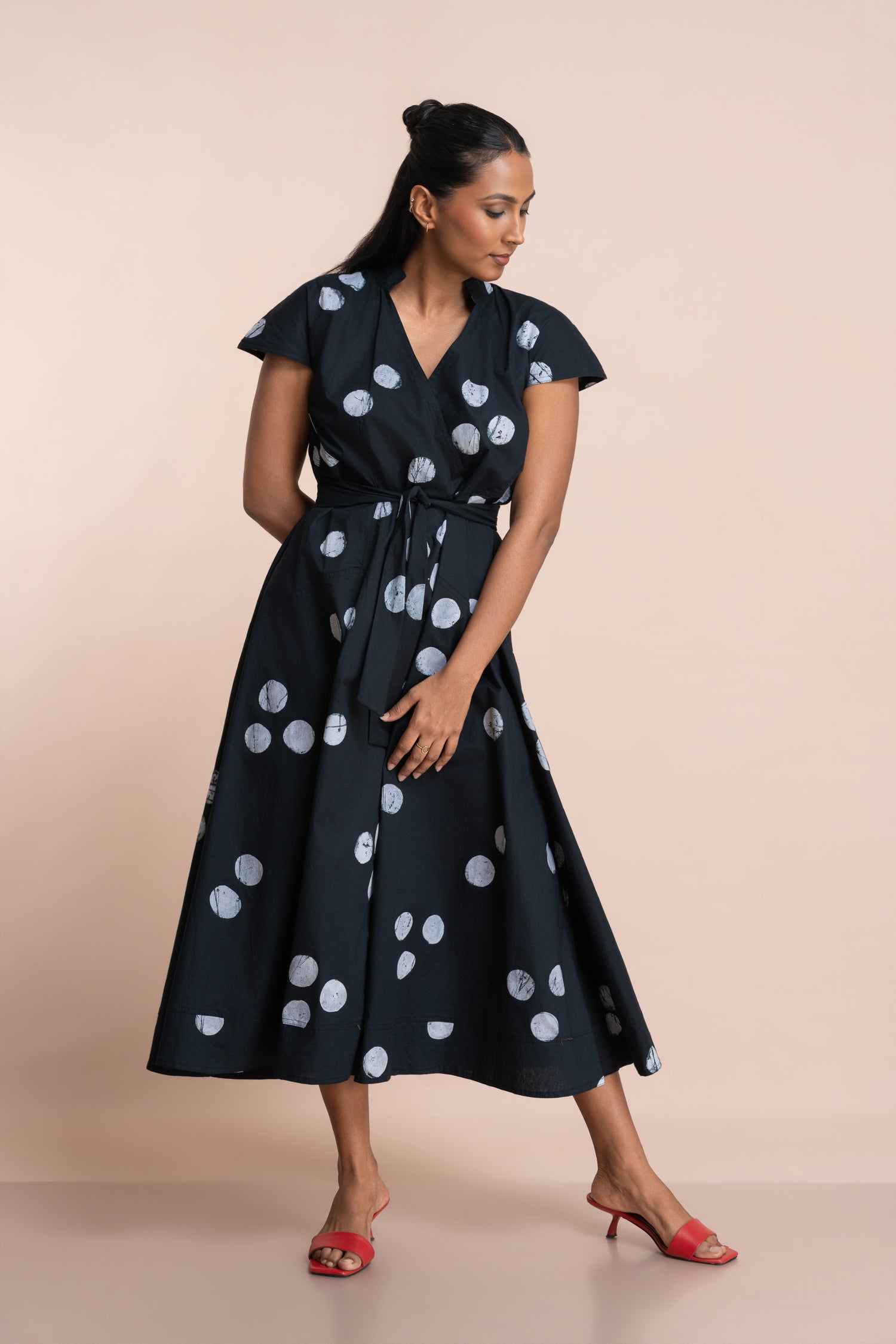 Classic Dot Wrap Dress