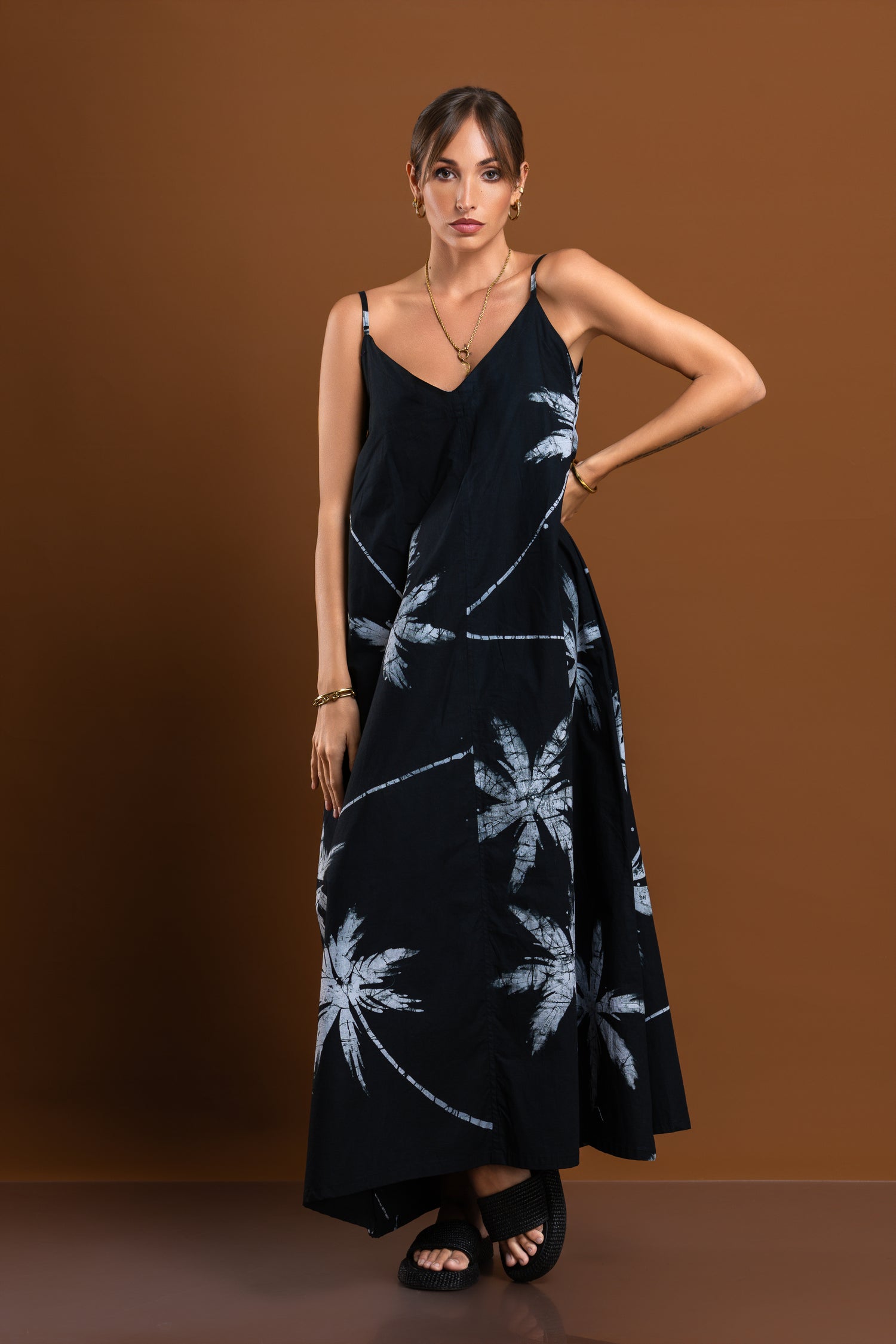 Midnight Palm Isla Strap Dress