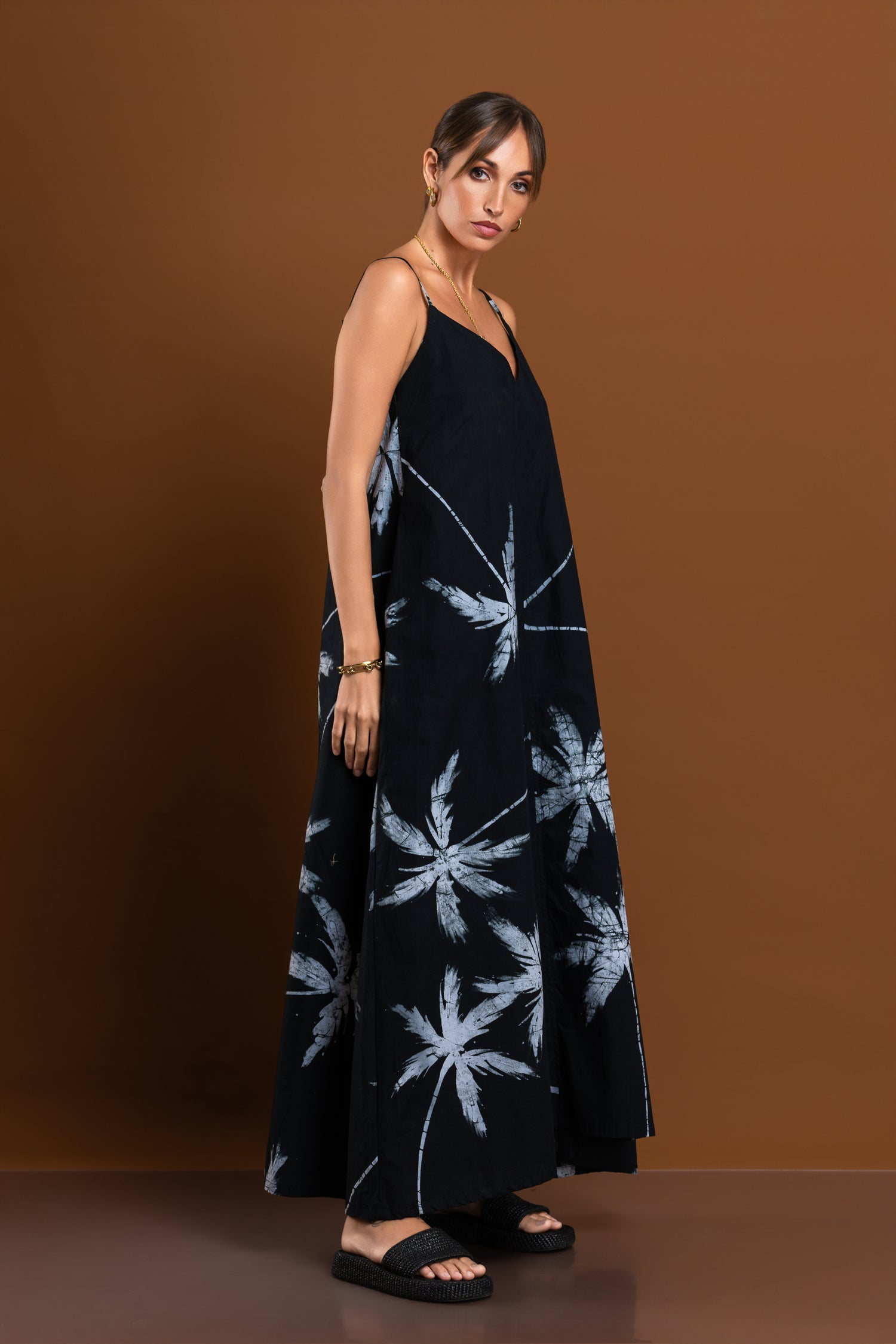 Midnight Palm Isla Strap Dress