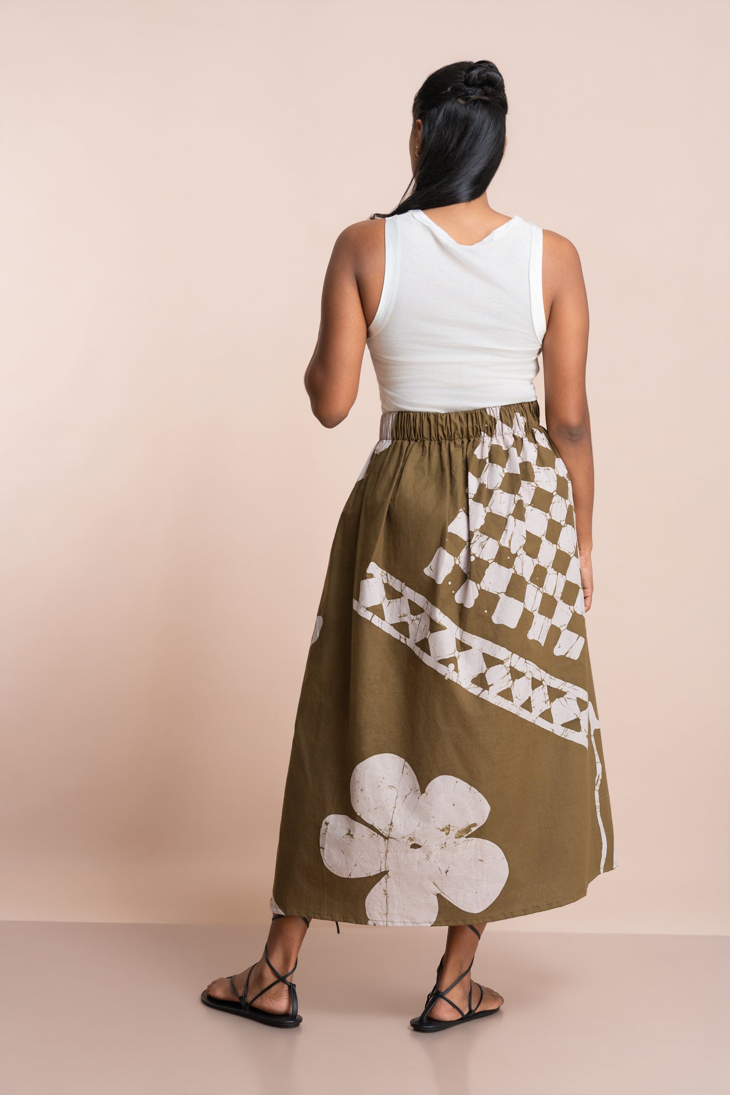 Khaki Bloom Skirt