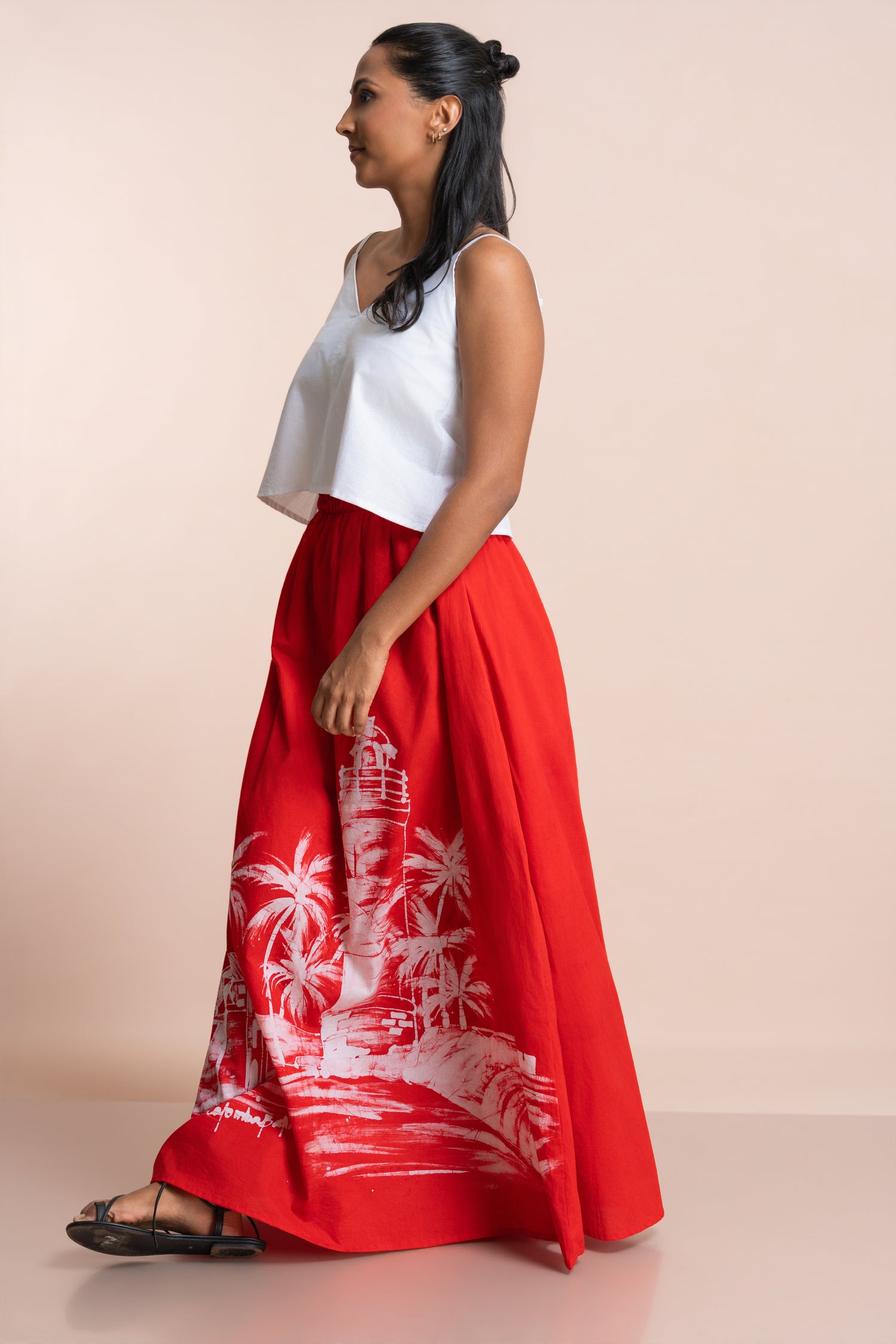 Galle Fort Red Long Skirt