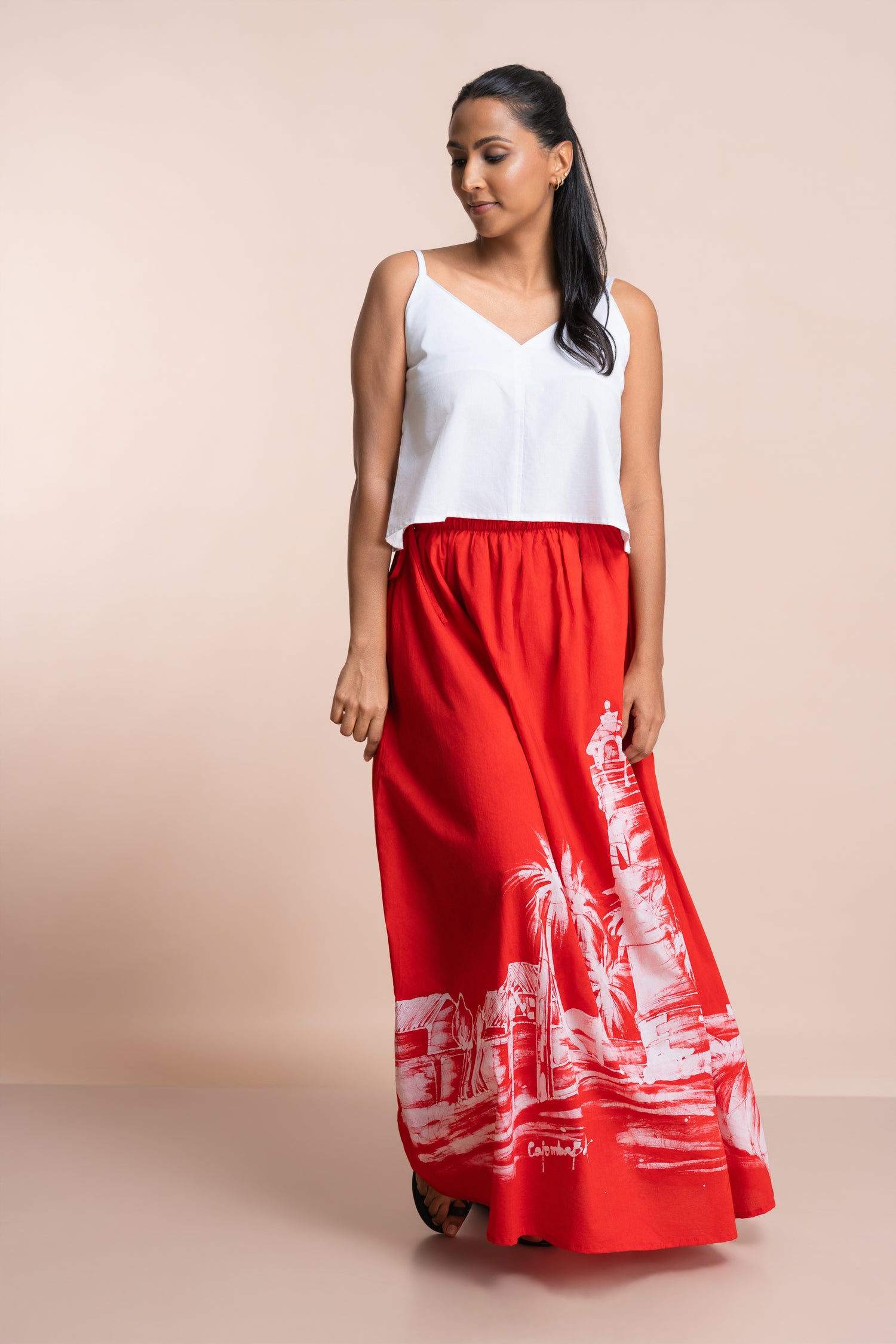 Galle Fort Red Long Skirt