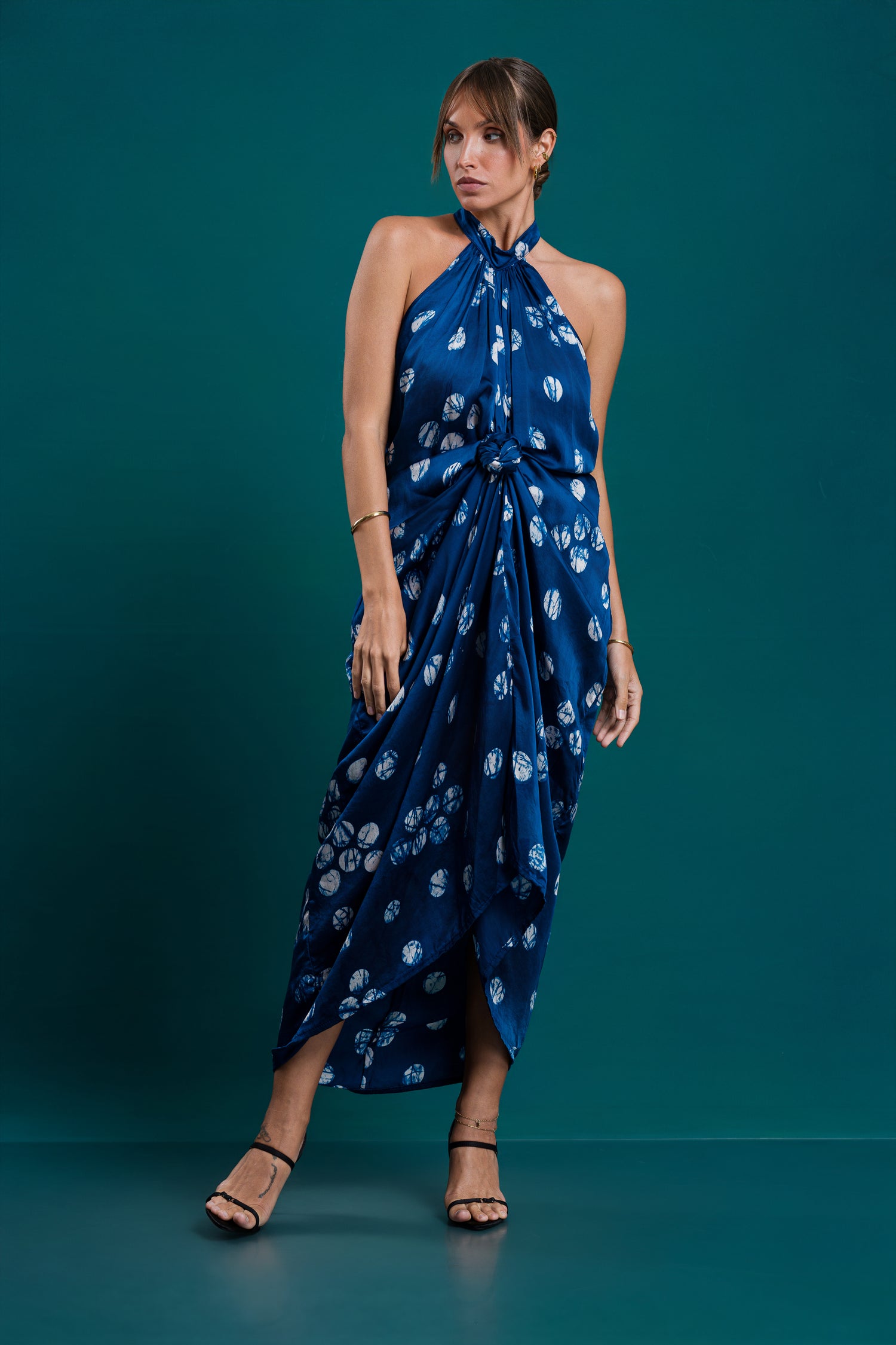 Lumina | Rosette Blue Knot Dress