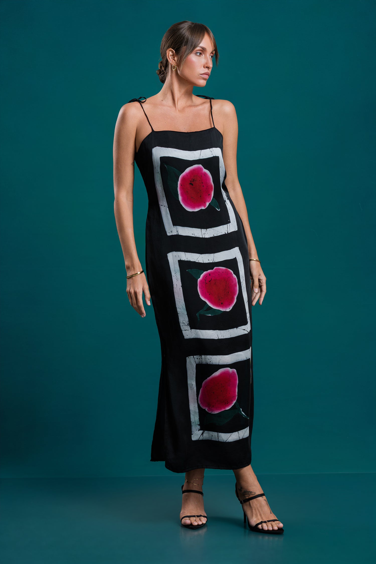 Lumina | Noir Rose Black Strap Dress