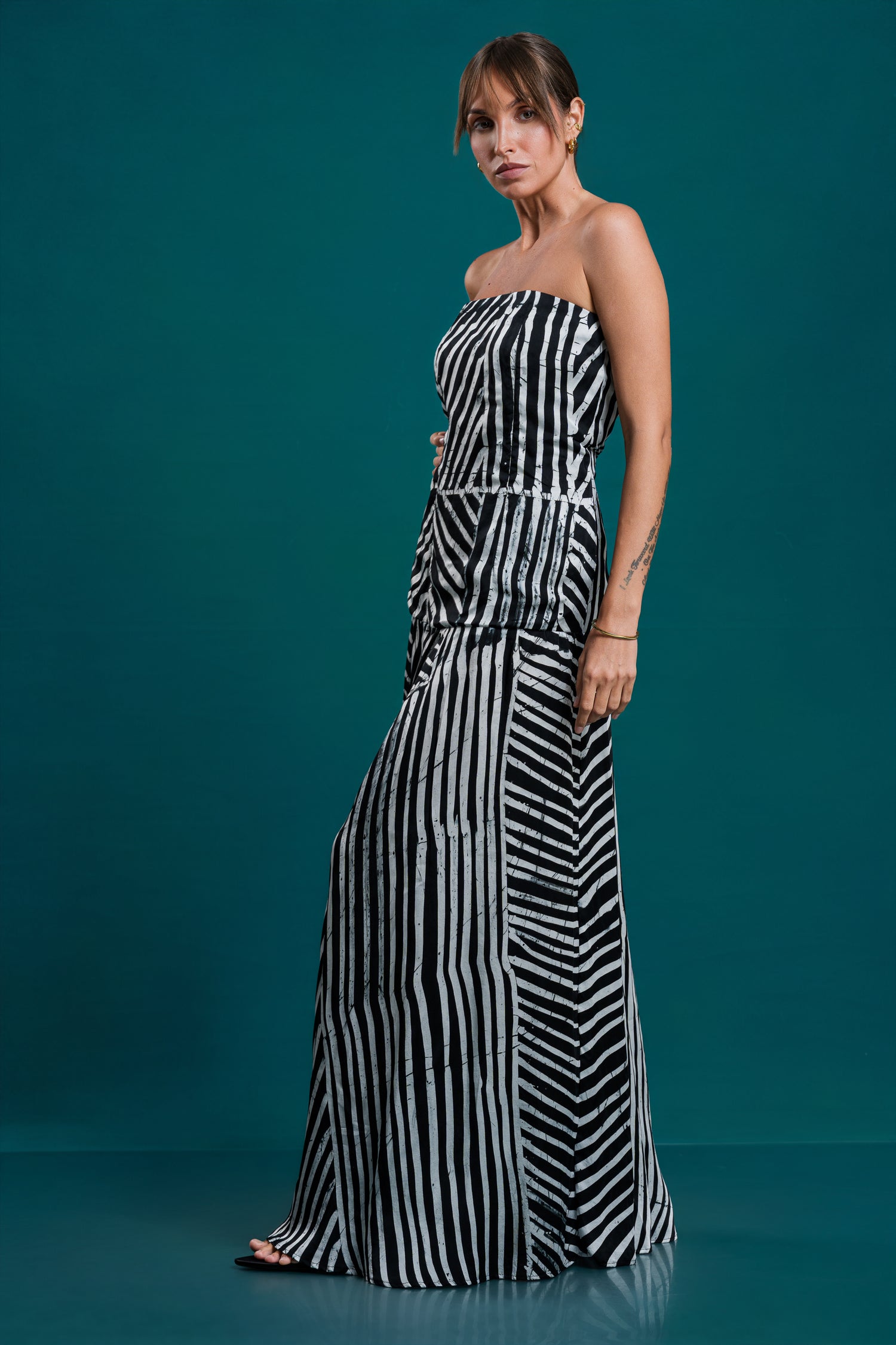 Lumina | Black Stripe Tube Dress