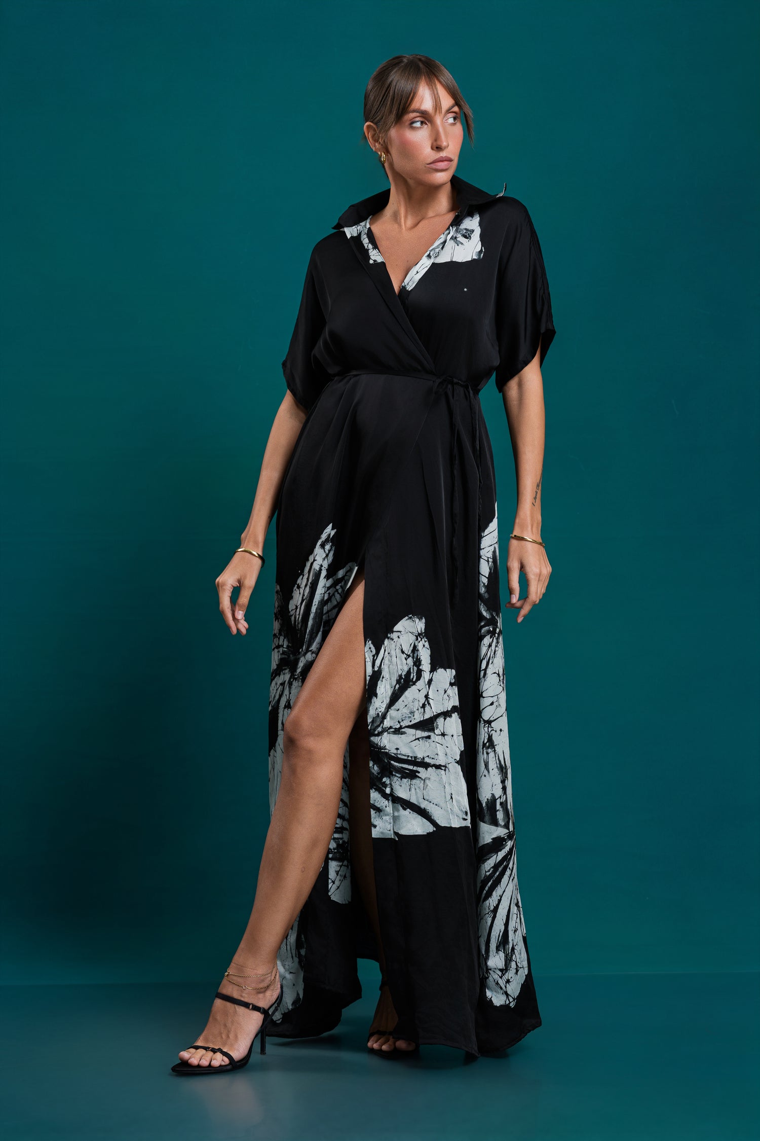 Lumina | Noir Wrap Shirt Dress