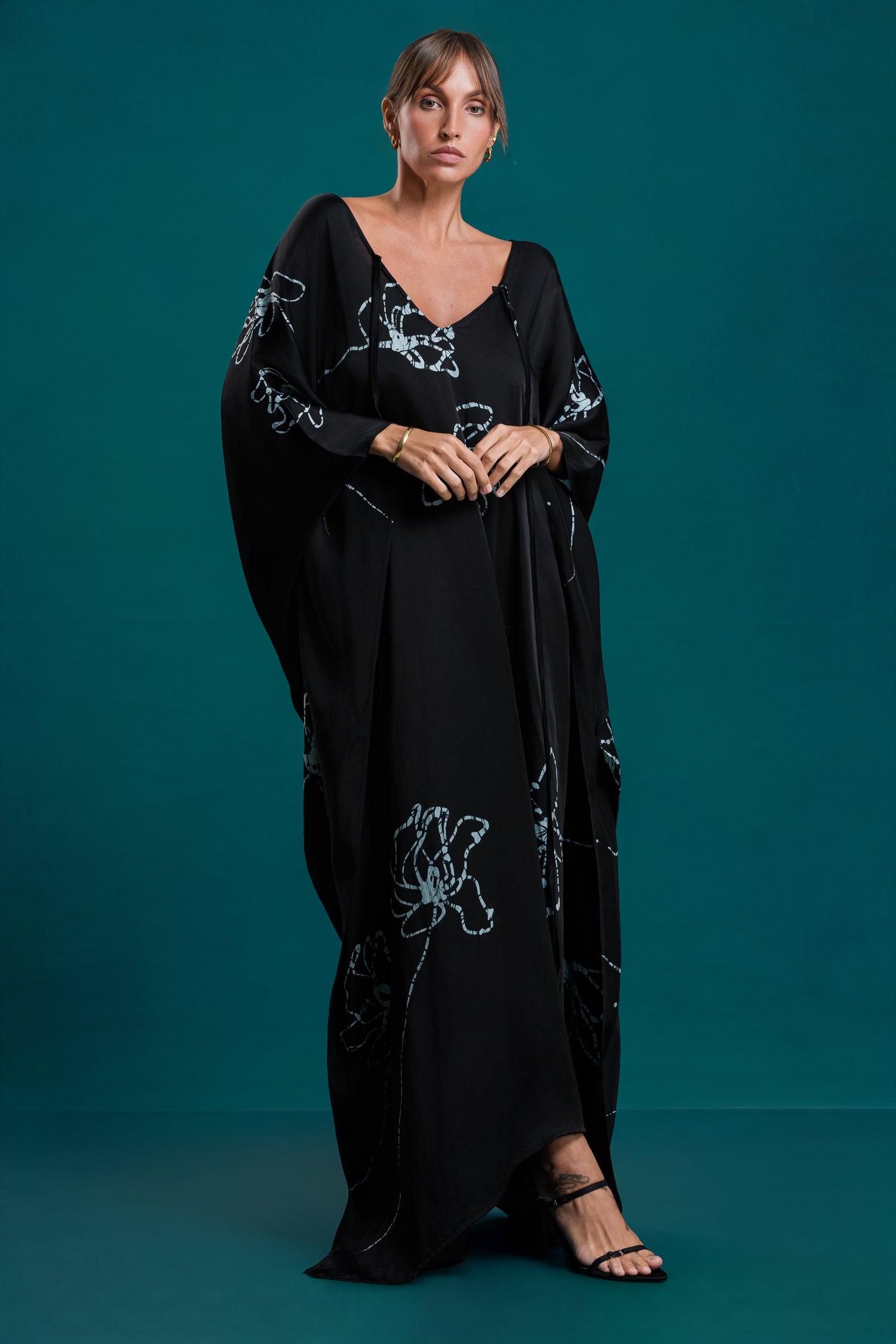 Lumina | Noir Black Rose Kaftan