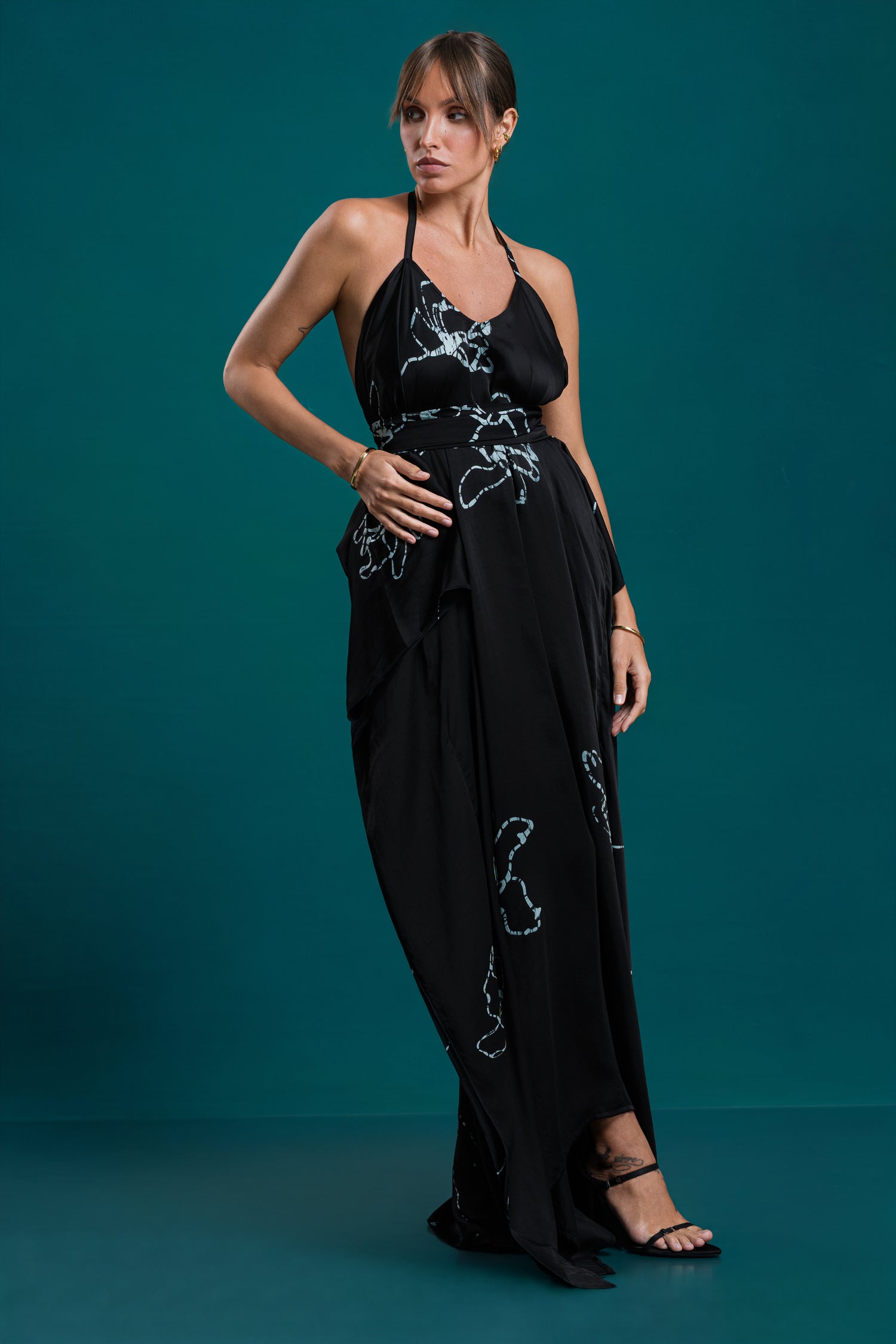 Lumina | Noir Black Rose Kaftan