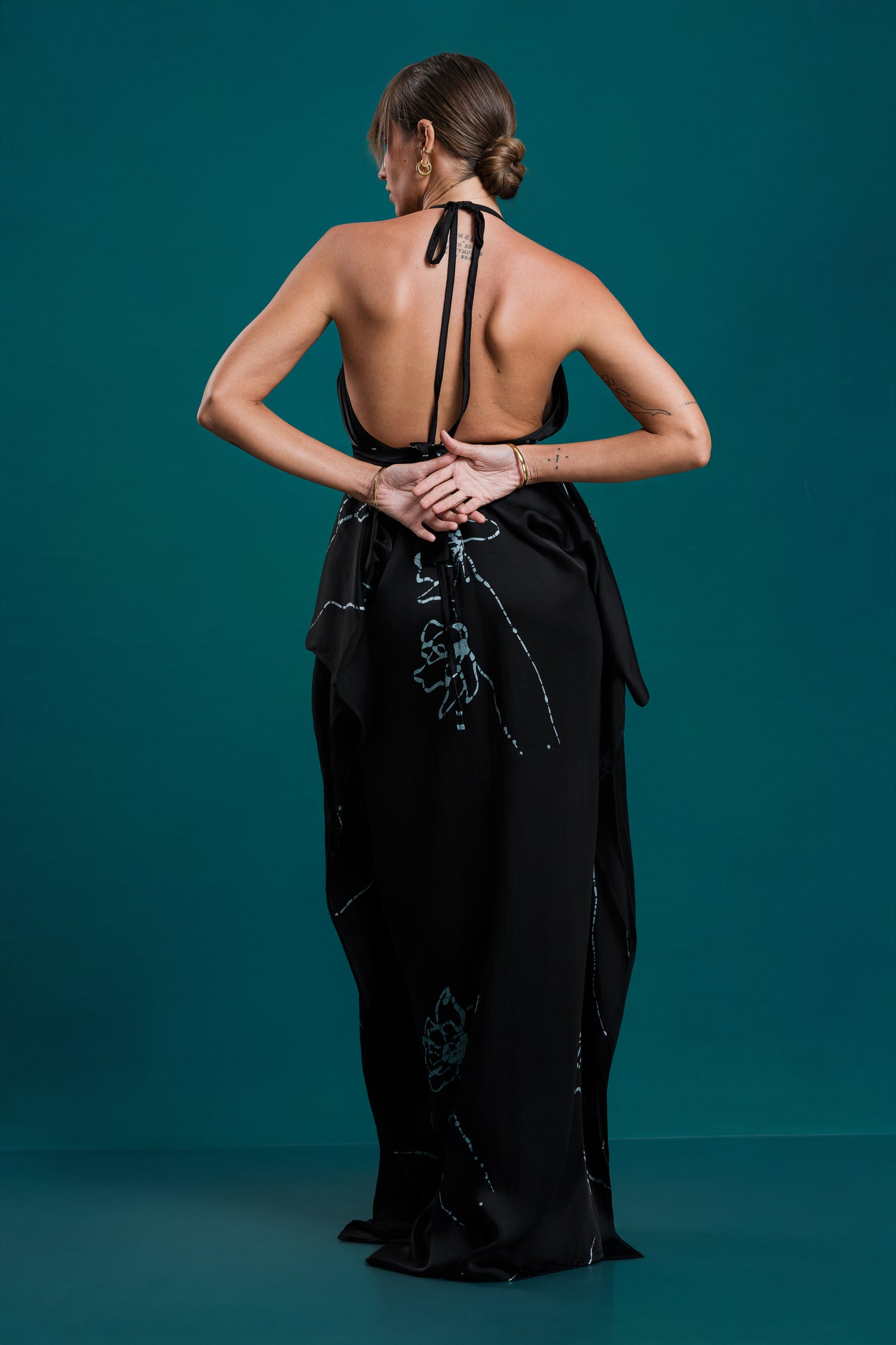 Lumina | Noir Black Rose Kaftan