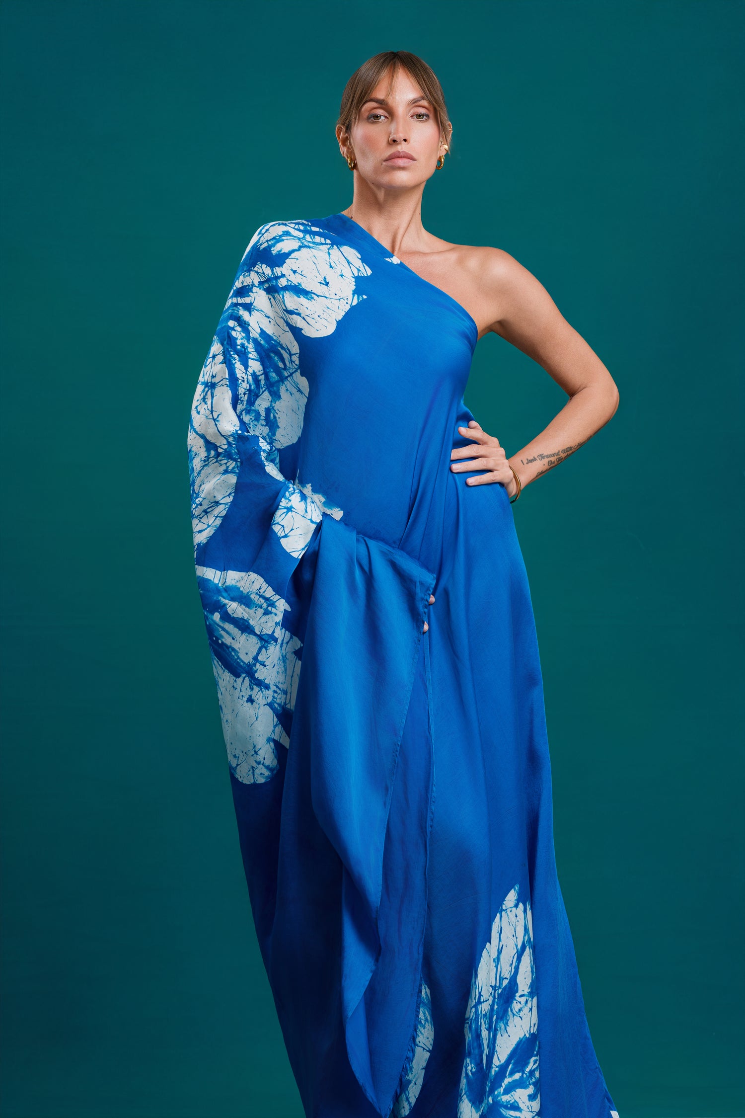 Lumina | Blue Bloom One-Shoulder Dress