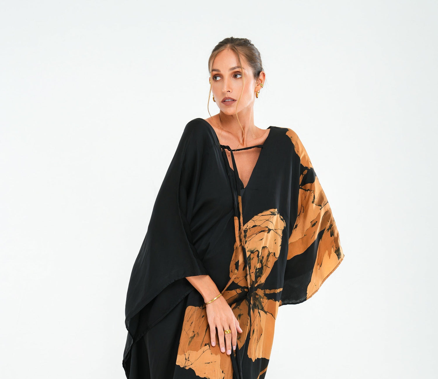 Luxe Black Floral Caftan PRE-ORDER