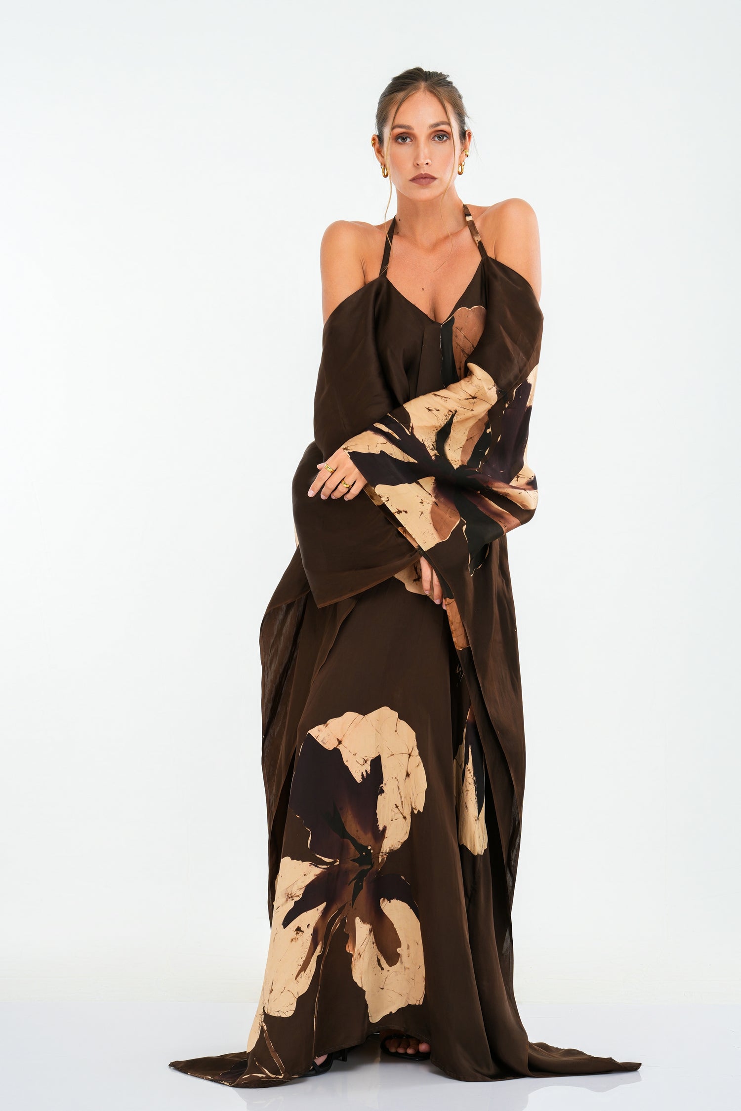 Luxe Brown Floral Caftan