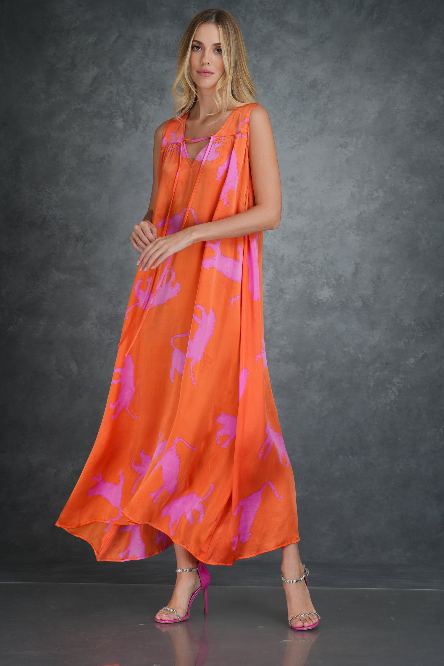 Tropical Tiger Bloom Maxi Dress