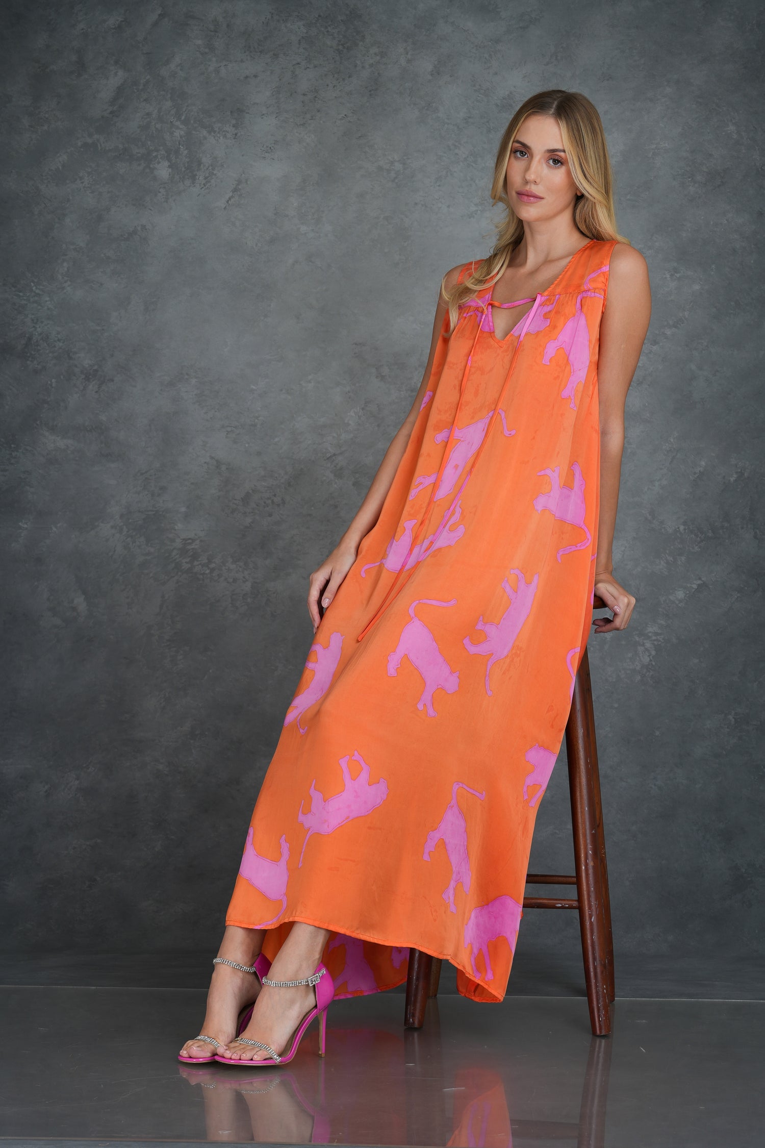 Tropical Tiger Bloom Maxi Dress