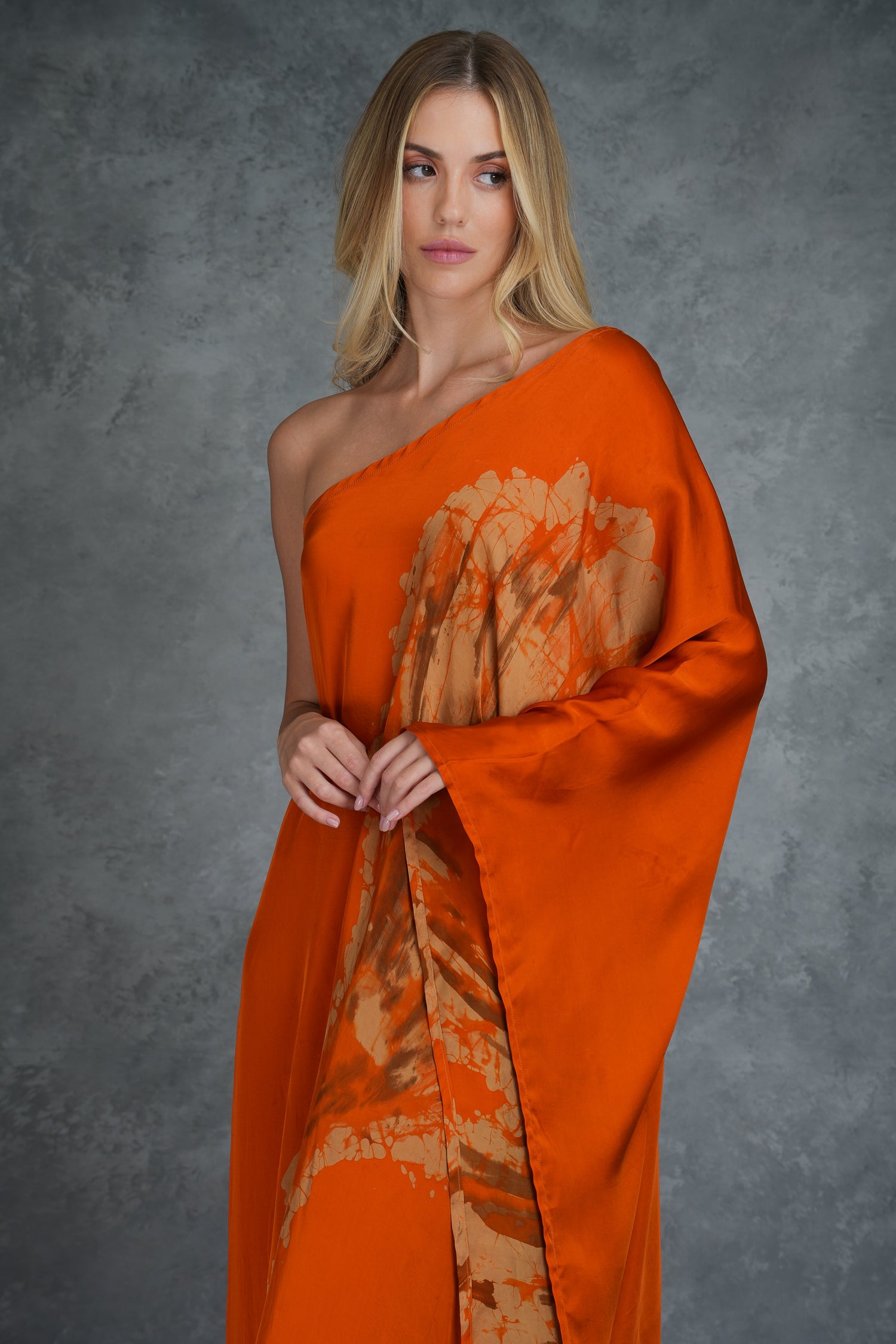 Citrus Bloom: One-Shoulder Dress