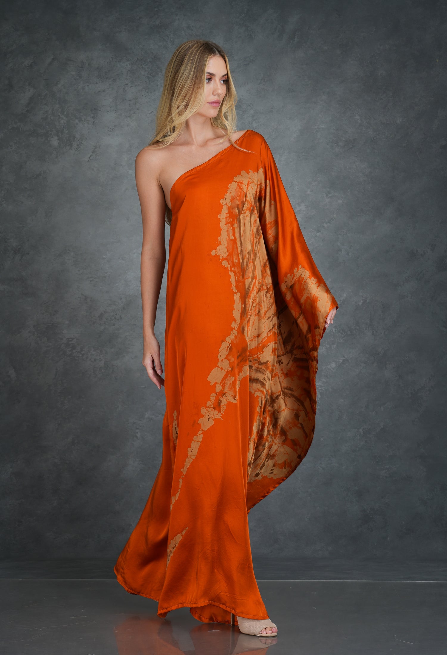 Citrus Bloom: One-Shoulder Dress