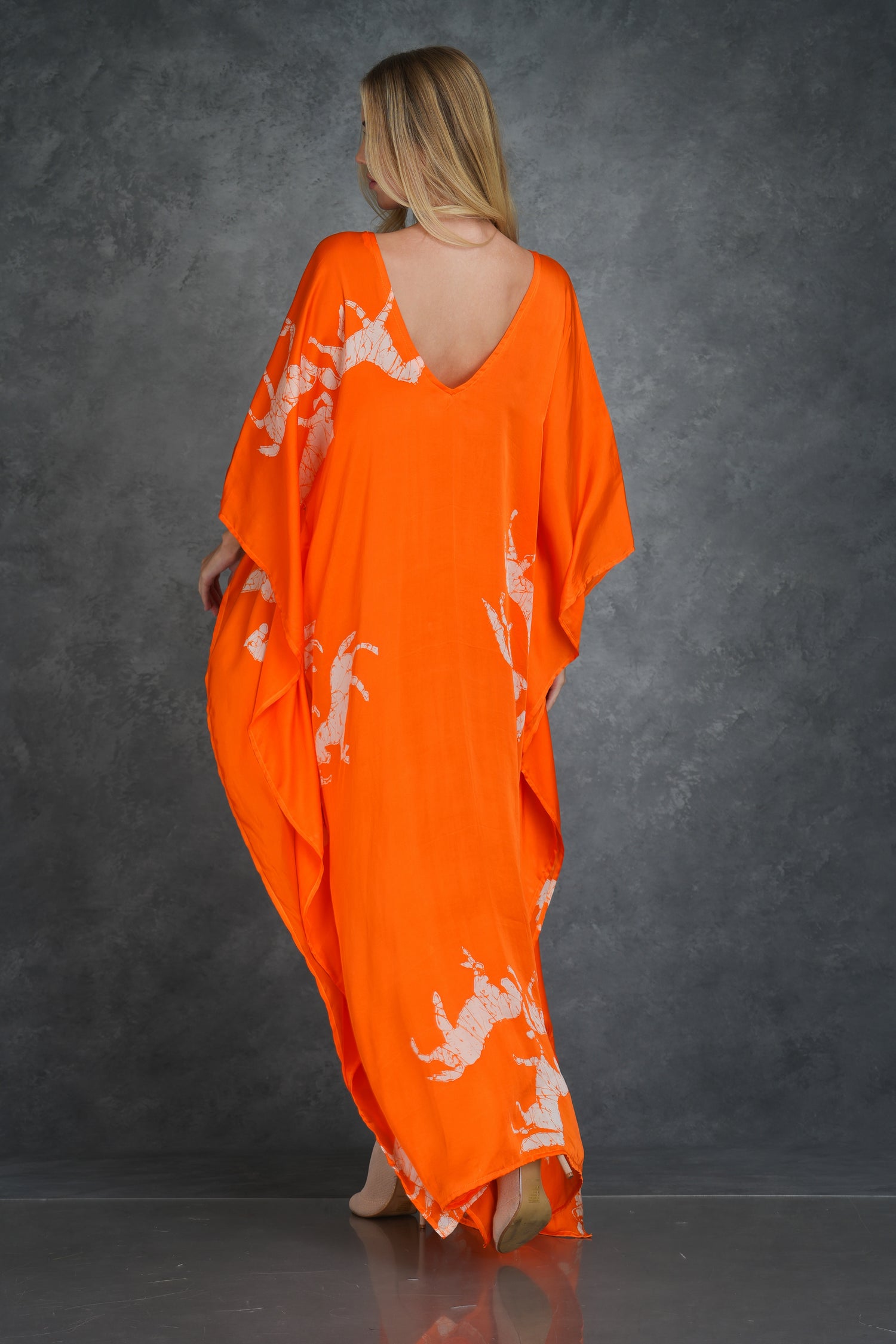 Tangerine Stallion Kaftan: Equine Elegance Kaftan