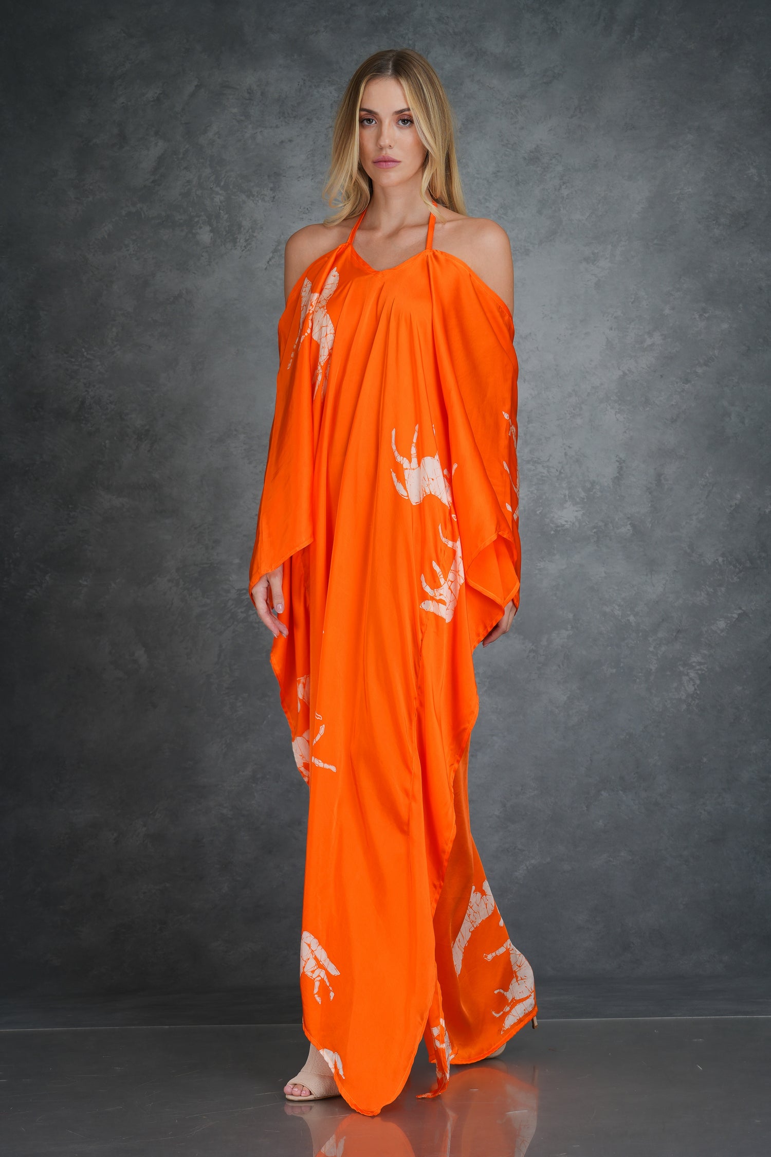 Tangerine Stallion Kaftan: Equine Elegance Kaftan