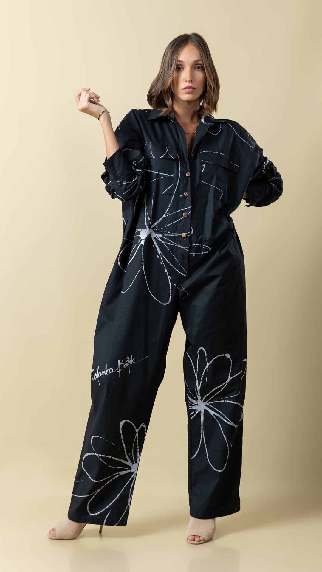 Muted Rose Black Jumpsuit.