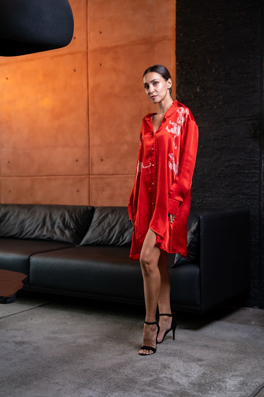 Red Panther Short Shirt Dress PRE-ORDER