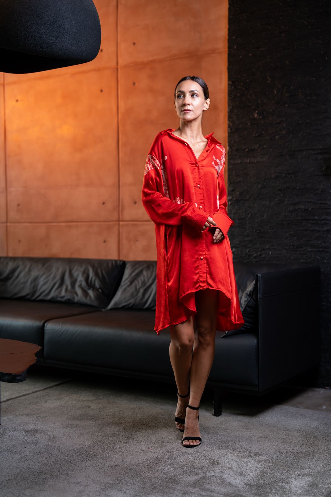 Red Panther Short Shirt Dress PRE-ORDER