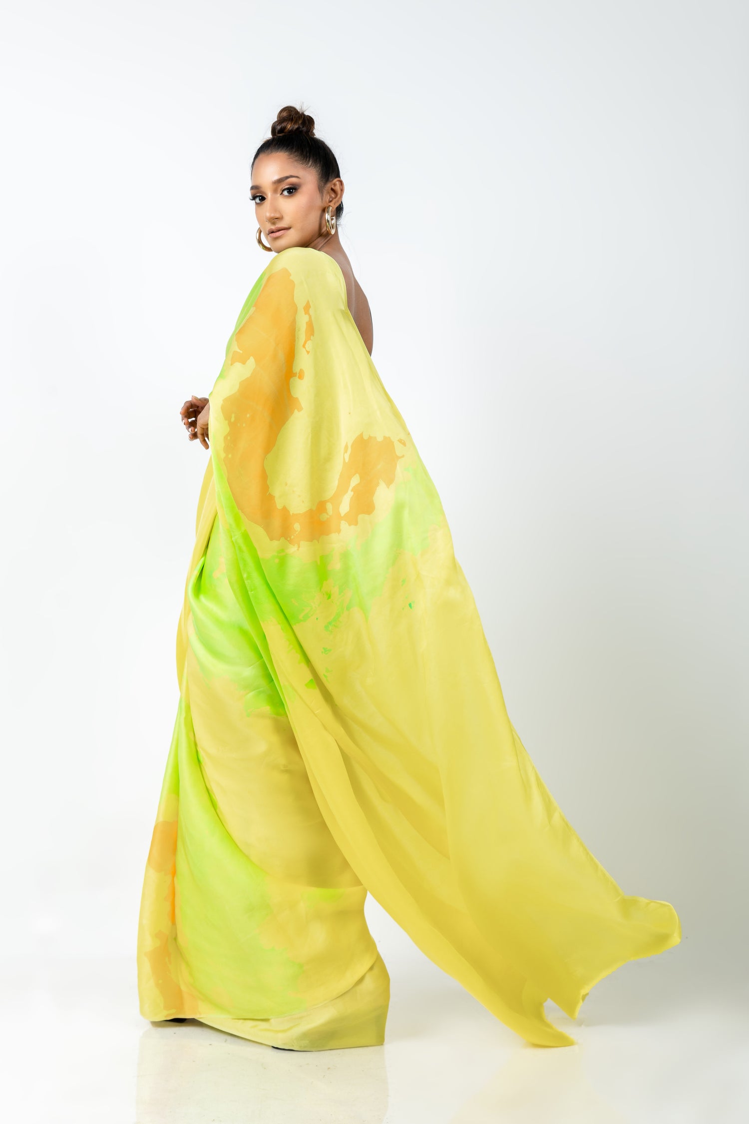 Sunset glow silk saree