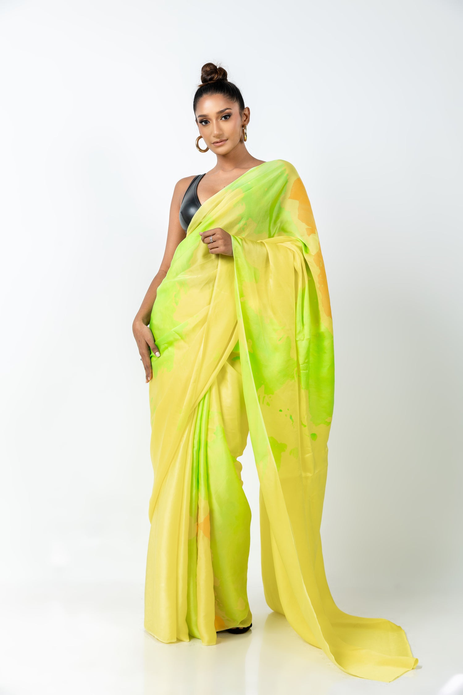 Sunset glow silk saree